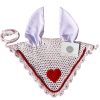 Comfortable Horse Valentines Ear Bonnet in White - Elegant and Classic Elegant white valentines ear bonnet designed for horses