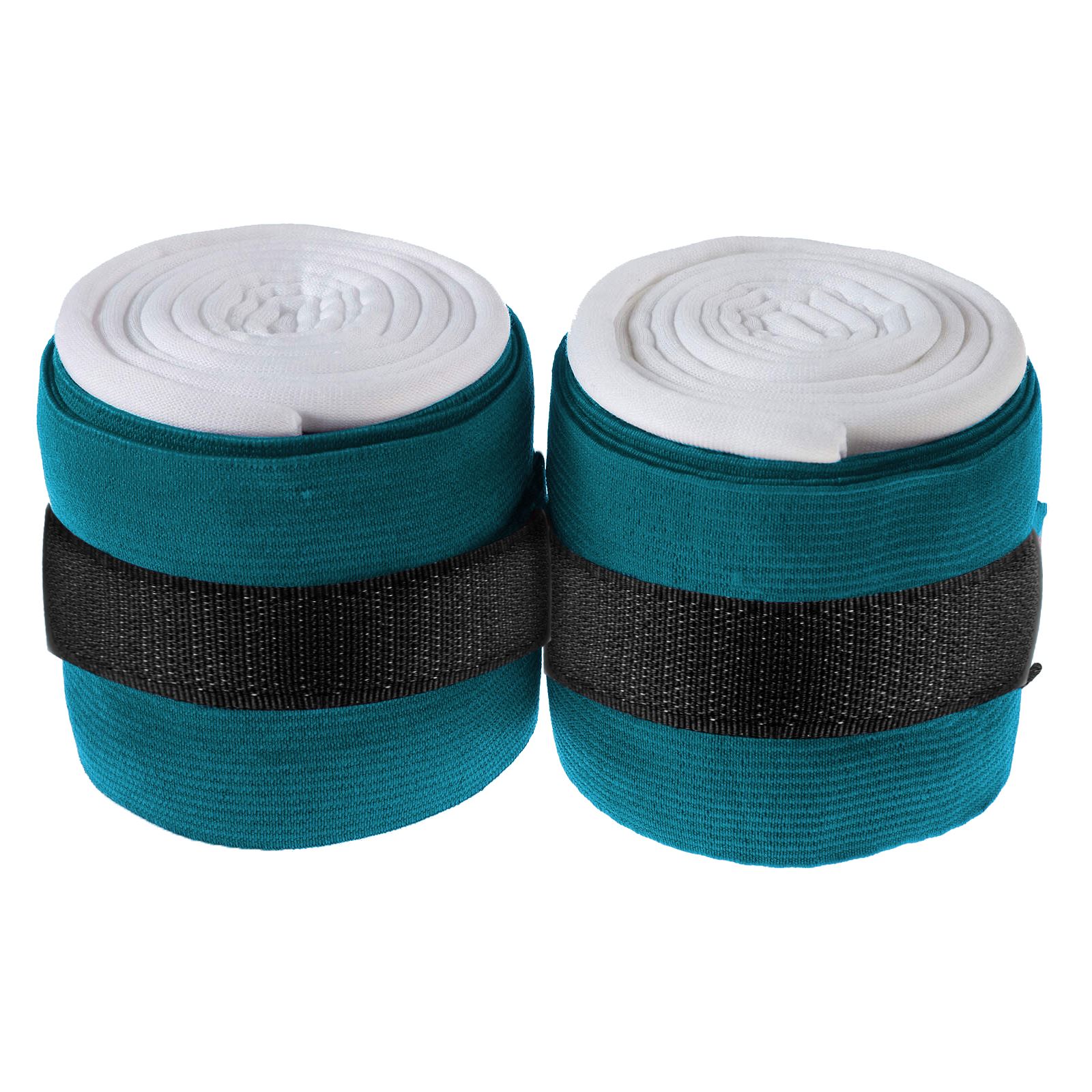 Sea green Trendy Horse Bandages providing a trendy look and plush cushioning for leg support.
