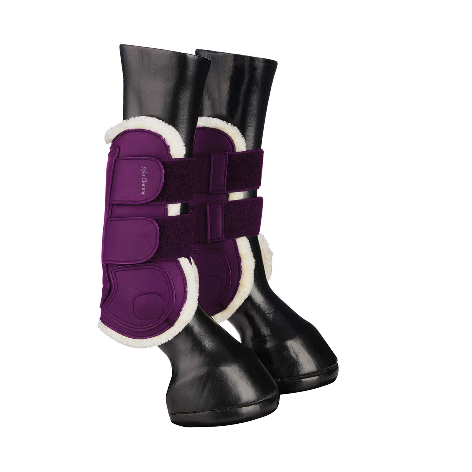 Classical Horse Boots with soft faux fur, designed for comfort and protection, perfect for training and competition.