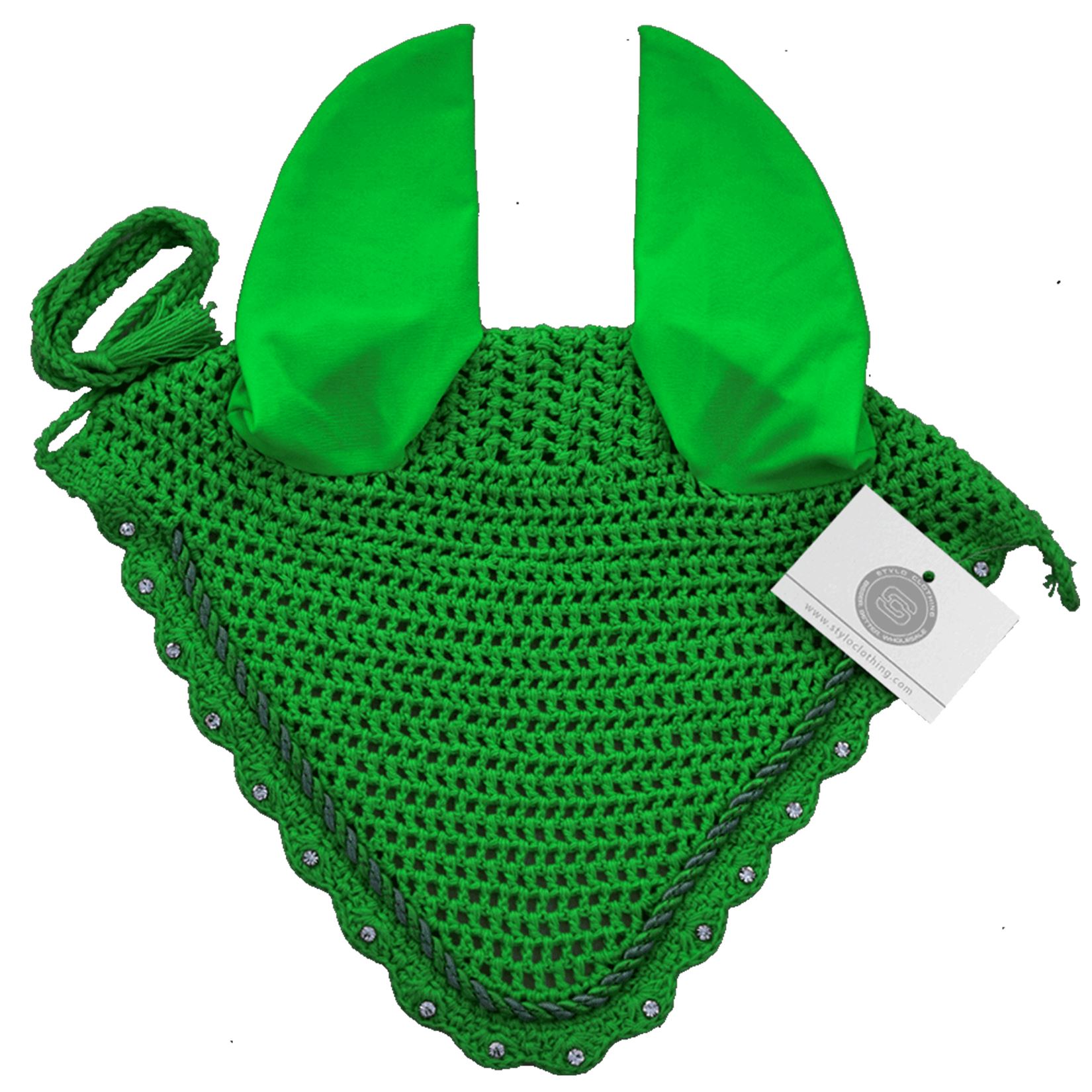 Best selling horse fly veils ear bonnet with sparkling rhinestones, perfect for rides and protection