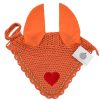 Vibrant Orange Valentine Ear Bonnet - Special Edition by Stylo Clothing Orange Valentine ear bonnet with a vibrant finish, crafted by Stylo Clothing - Best Selling Fly Veil Valentine Ear Bonnet – 50+ Articles