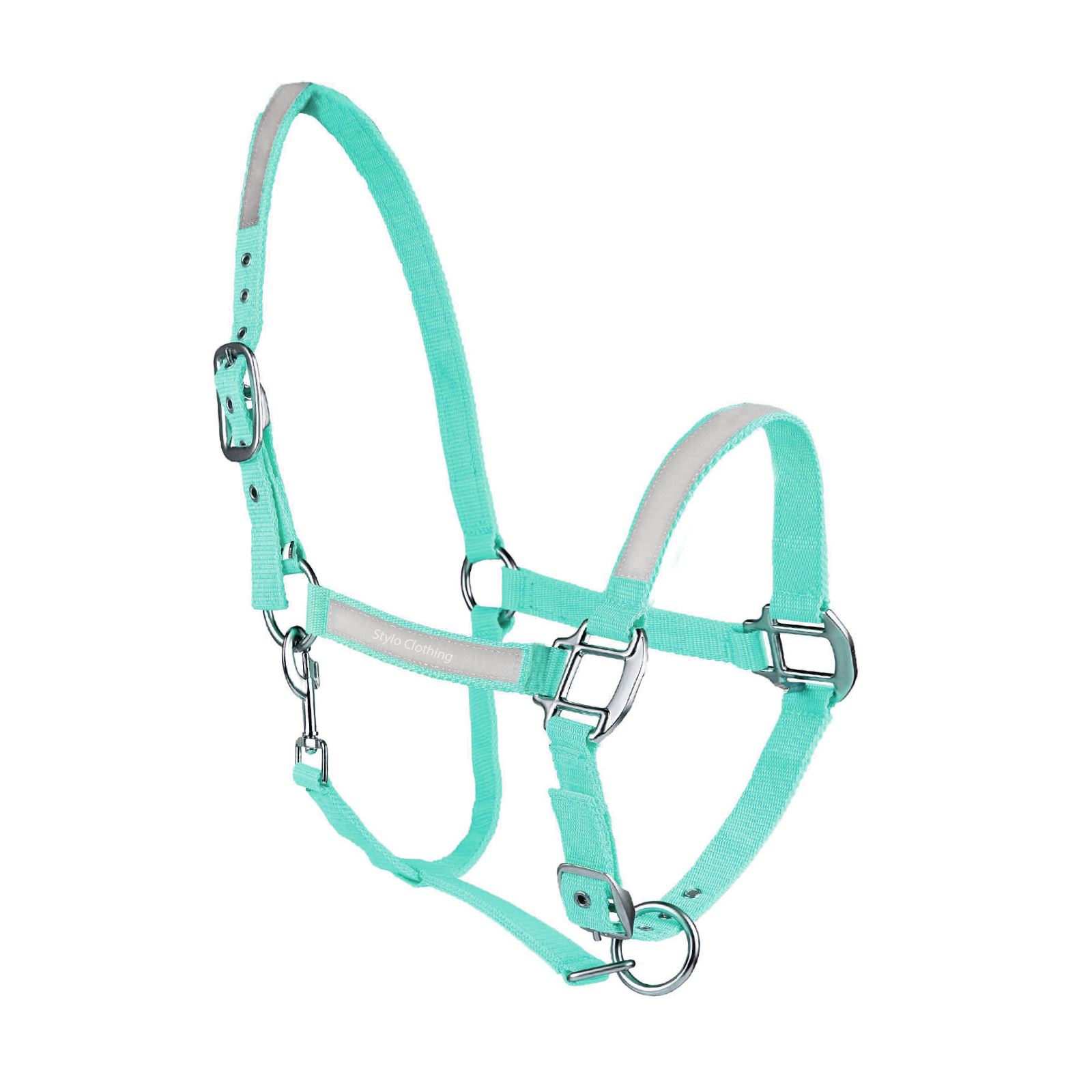 Neoprene Made Reflective Horse Halter Comfortable Horse Gear Premium reflective horse halter made with neoprene for enhanced visibility, sold wholesale by Stylo Clothing.