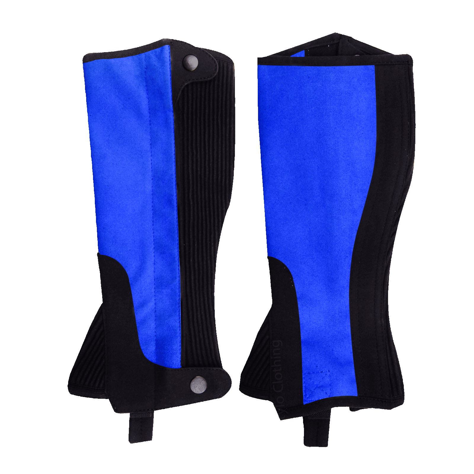Durable Amara leather half chaps for leg protection with zipper amd button, wholesale factory direct from Stylo Clothing for horse tack