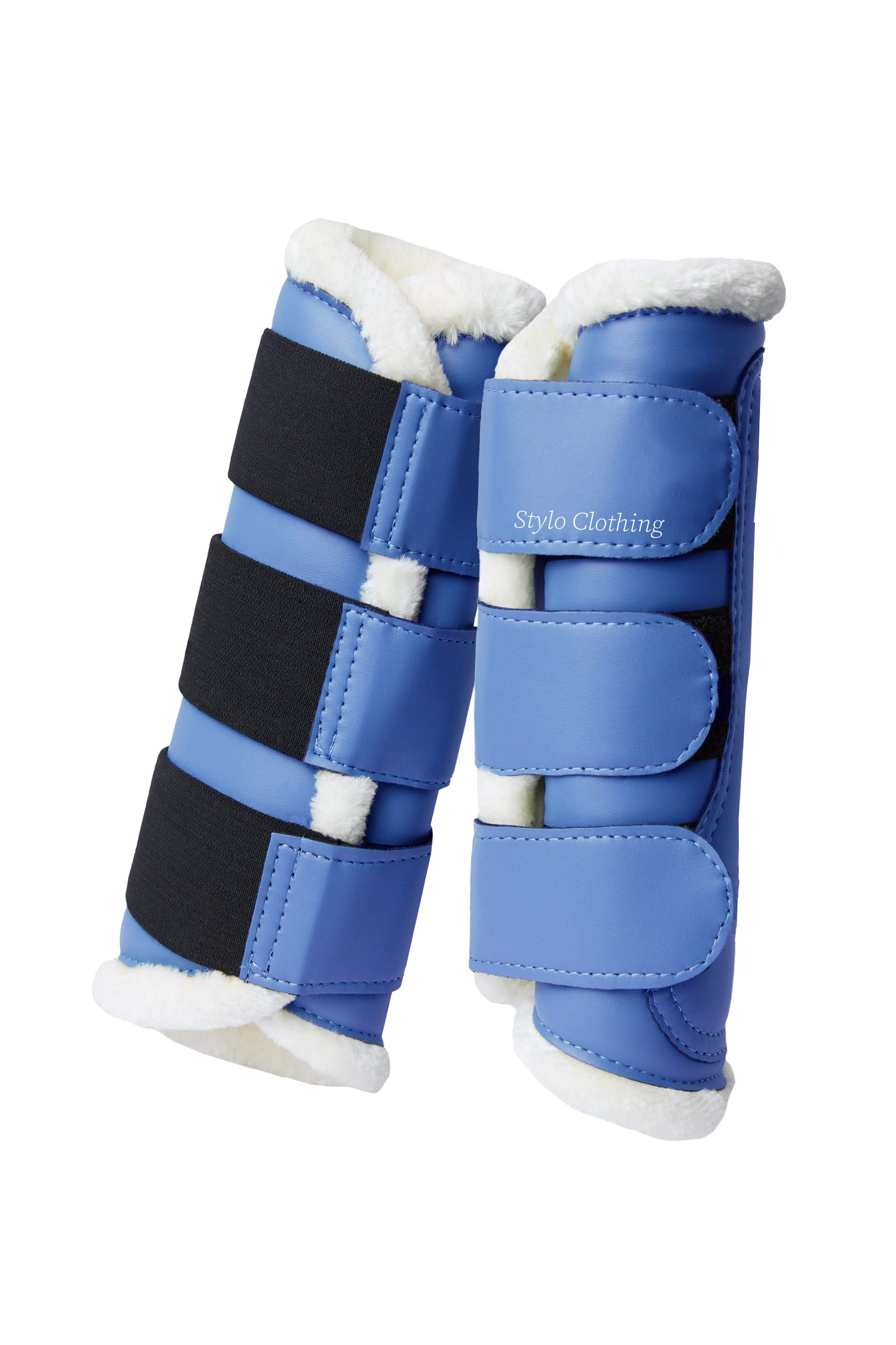 Stylish and protective Hot Selling Brushing Boot with faux fur lining, custom-made for horses, wholesale equestrian product for riders.