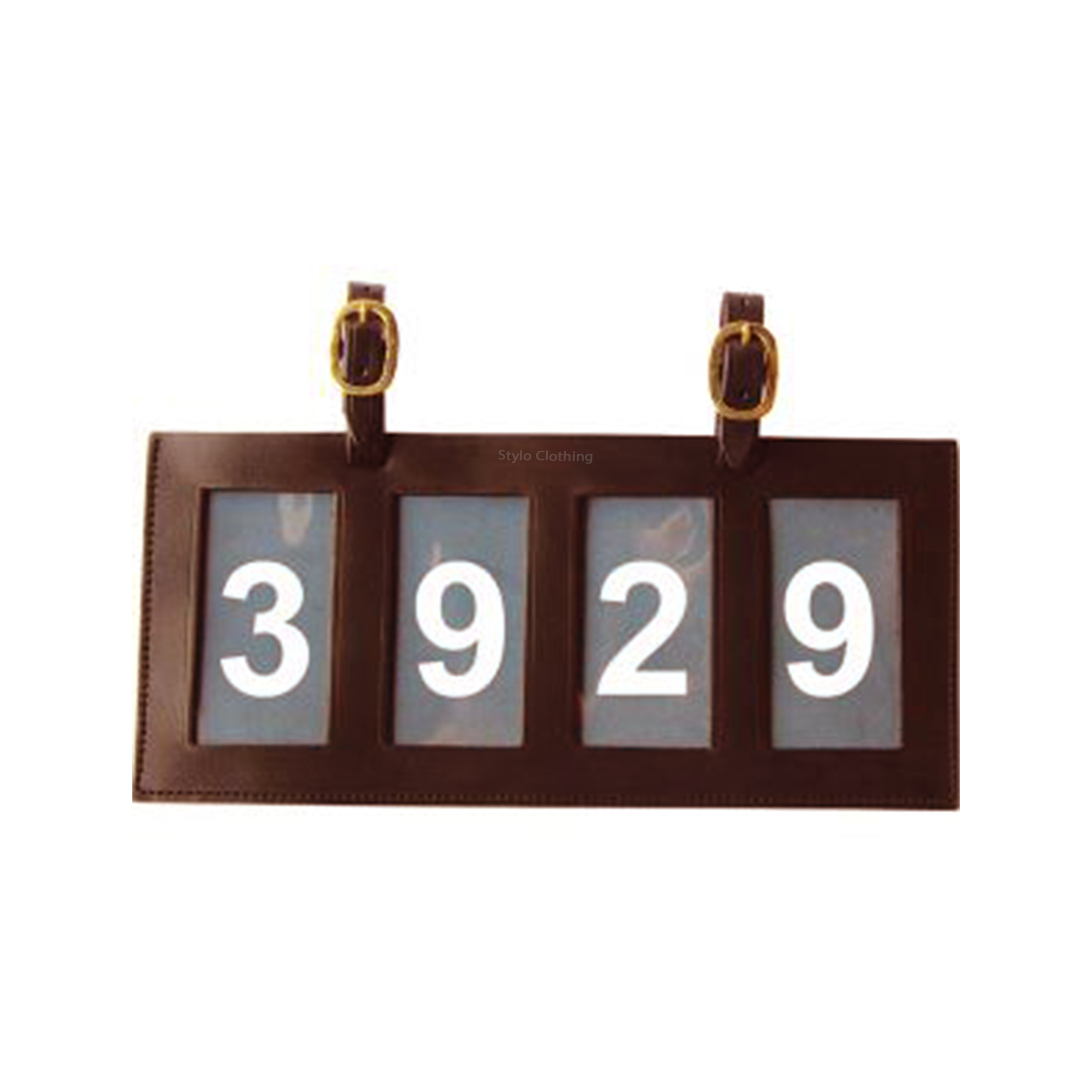 Premium-Leather-Number-Holder-with-4-Windows-for-Horse-Shows Top Leather Number Holder with Windows for Events to Show Competition Number - Stylo Clothing