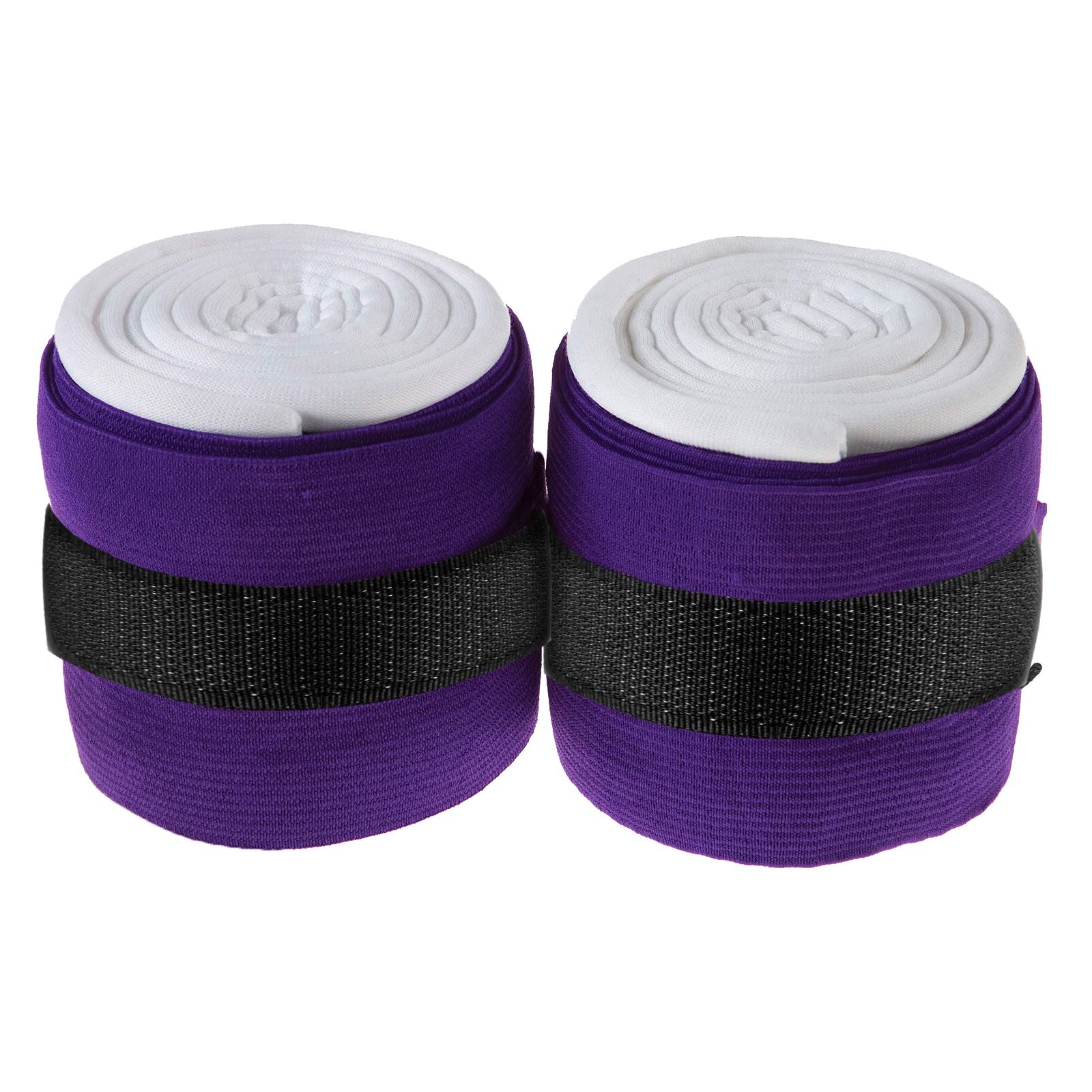 Purple Trendy Horse Bandages providing stylish support and cushioning for equestrian activities.