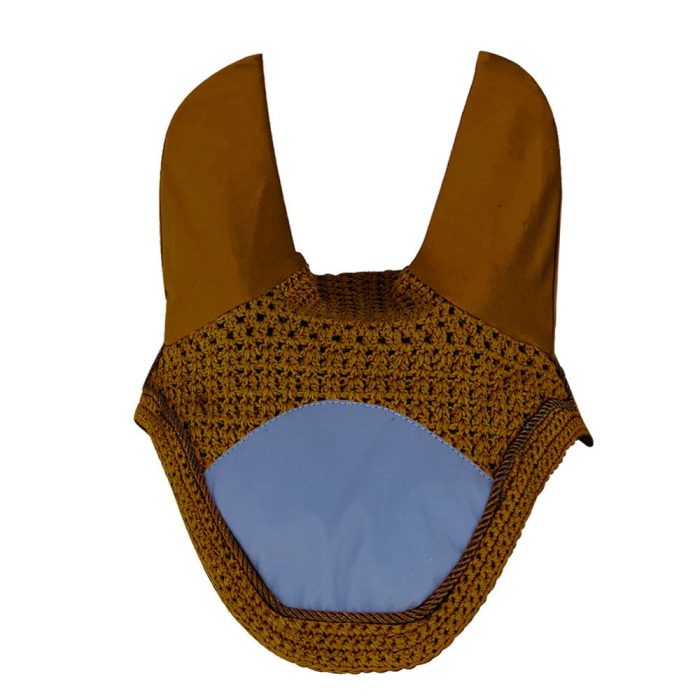 Brown reflective ear bonnet for enhanced visibility during night rides