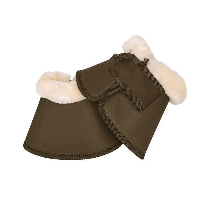 High-quality faux fur bell boots with top-selling PU construction, offering superior horse tack protection.