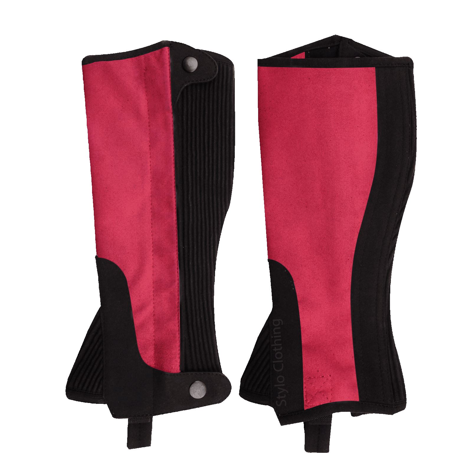 Blockbuster Top Rated half chaps with non slippage adjustable button and zipper, designed for leg protection and horse riding - Stylo Clothing