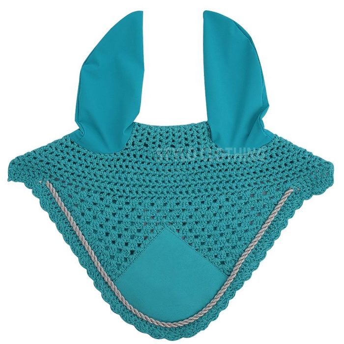 Cerulean lightweight ear bonnet for equestrian use