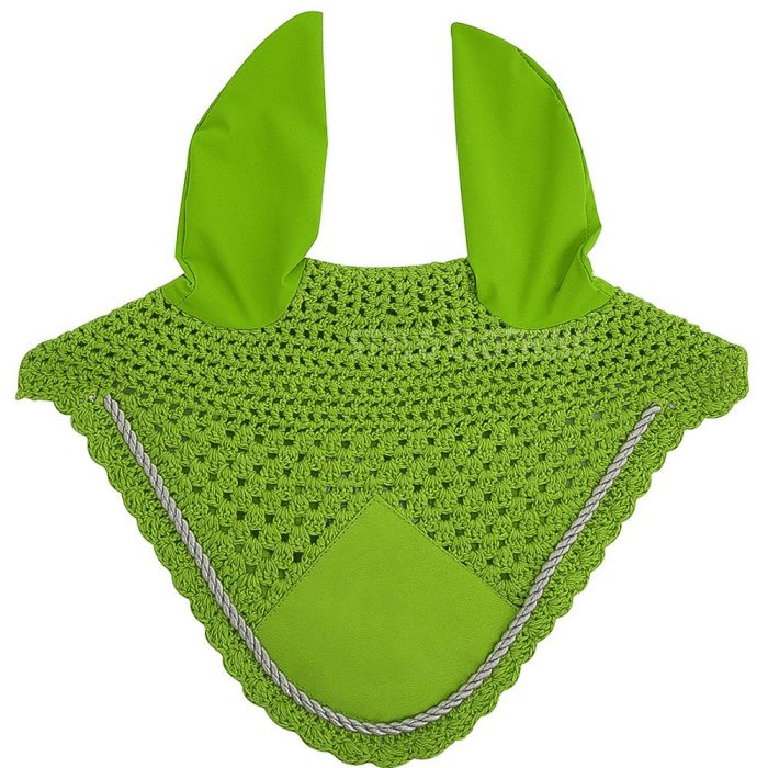 Lime green lightweight ear bonnet for horses