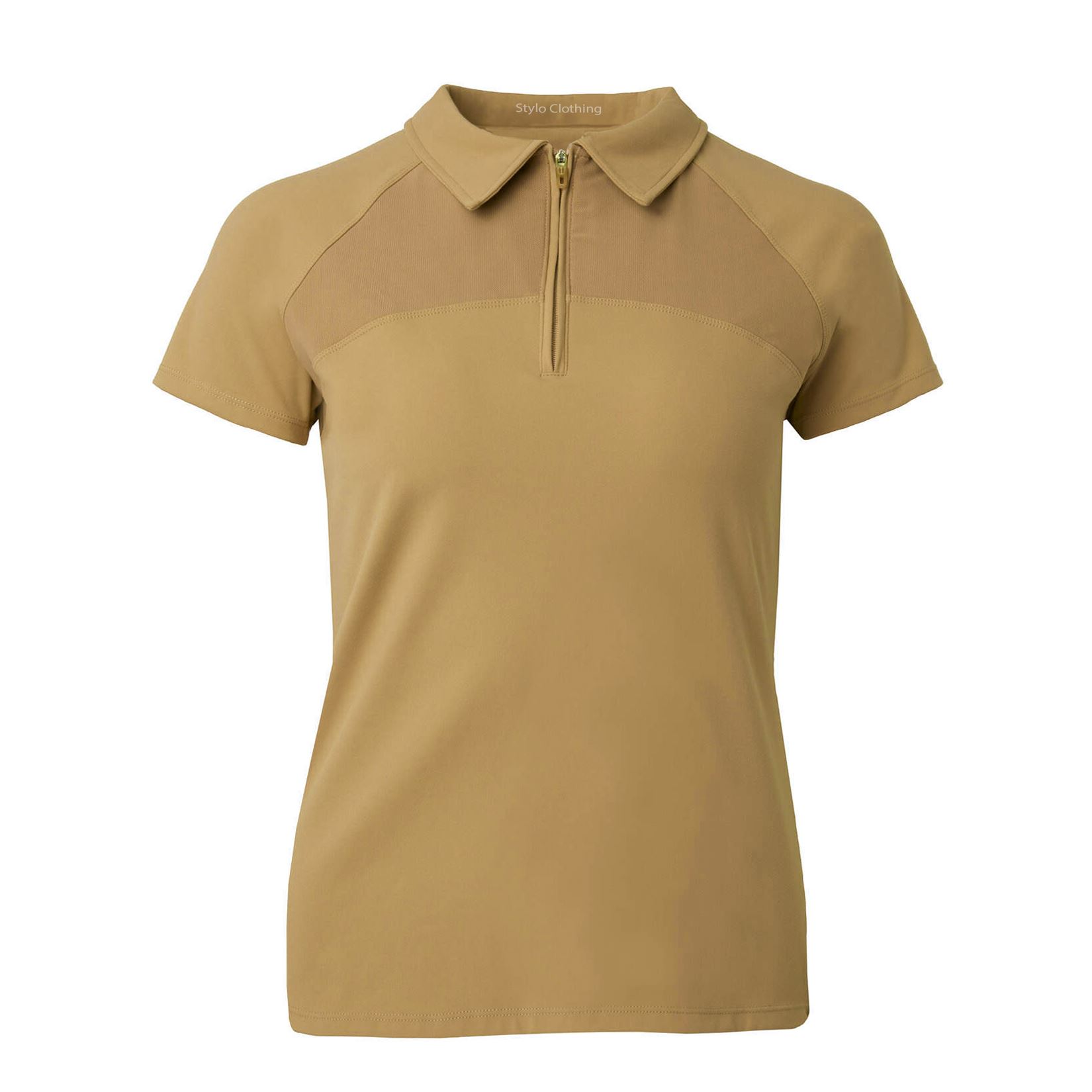 Exclusive UV protection half zipper women t-shirt for training and comfort made by Stylo Clothing