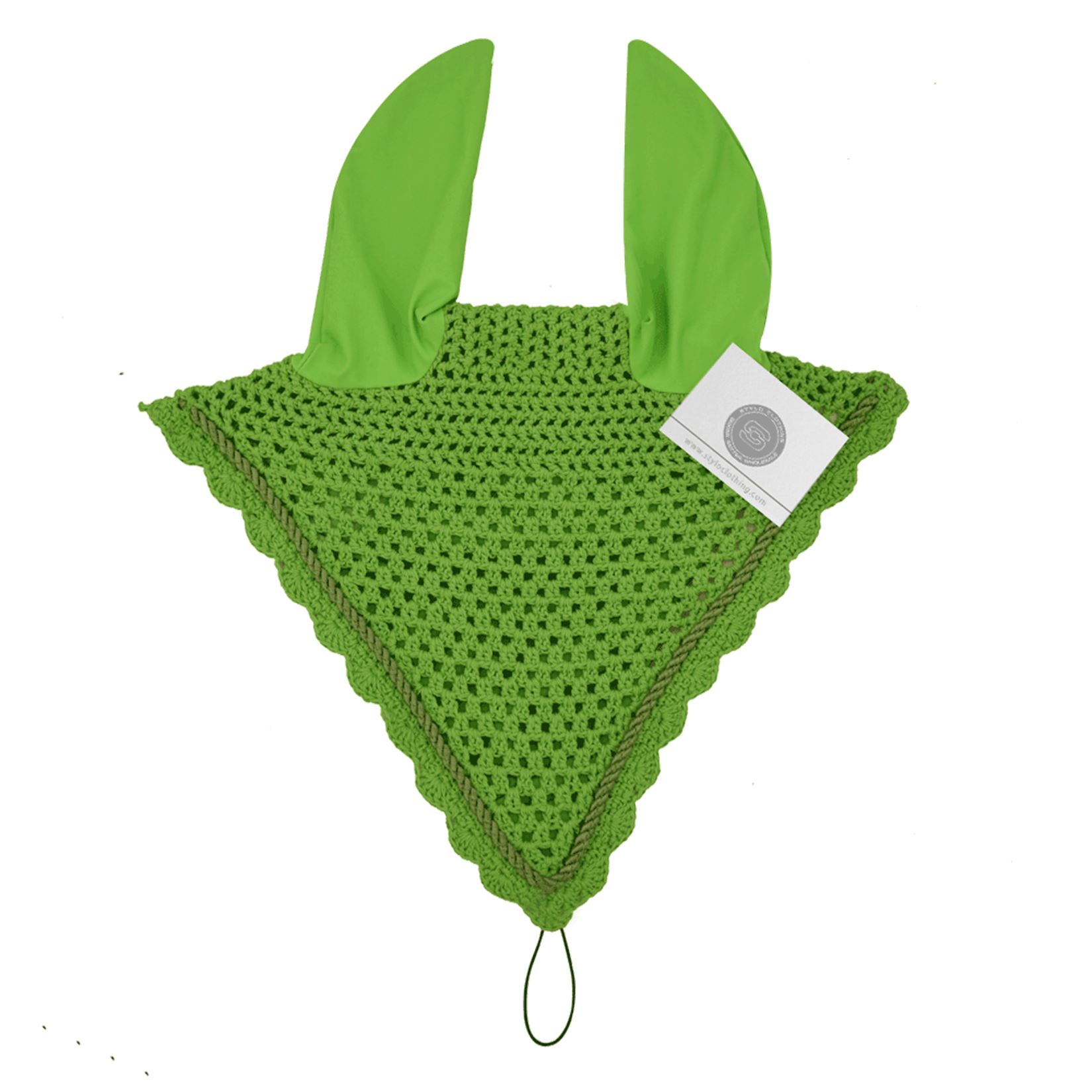 Vibrant Green Fashionable Ear Bonnet - Quality & Style Good Quality Horse Fashionable Ear Bonnets - 20+ Designs