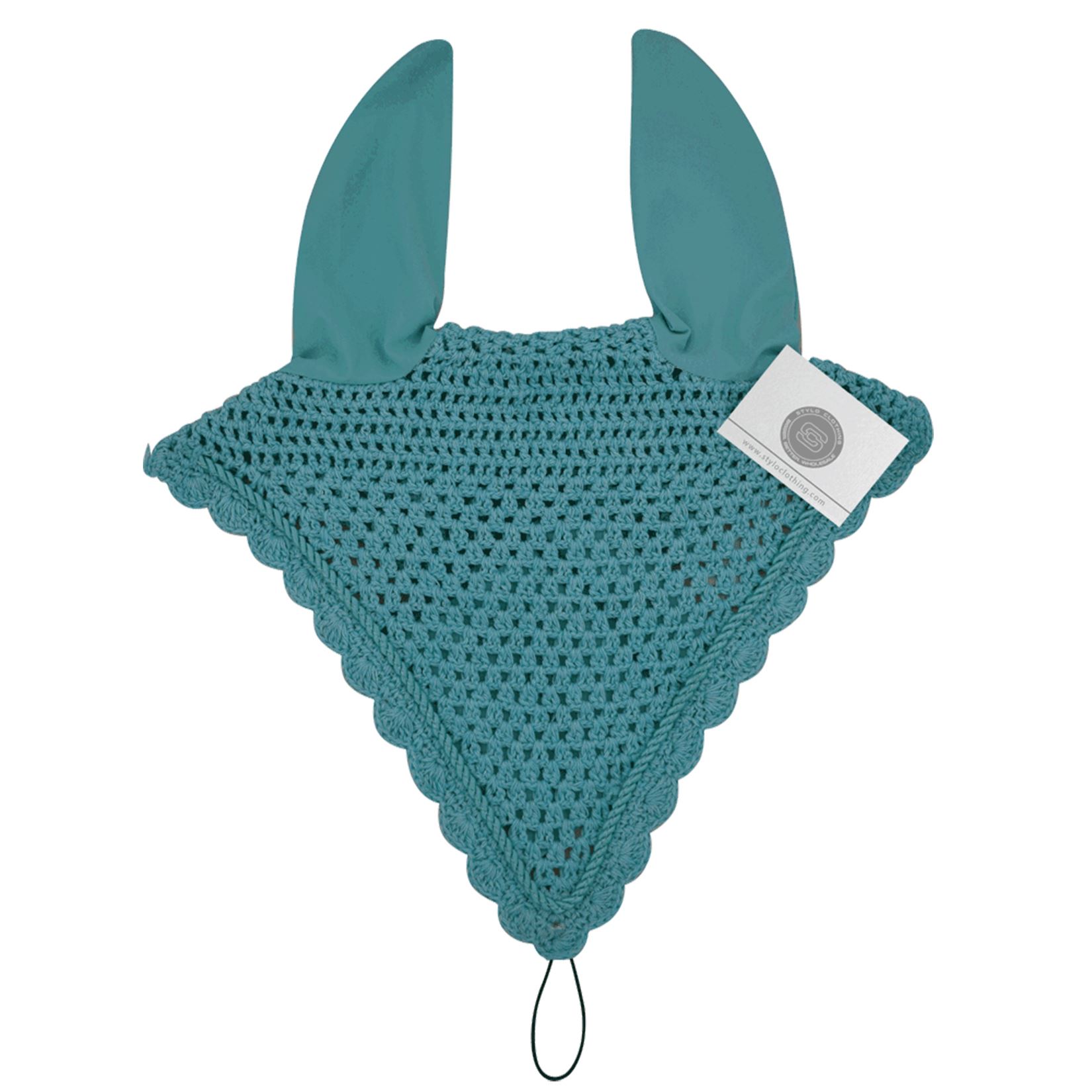 Luxurious Sea Green Trendy Ear Bonnet - Wholesale Available Sea green trendy ear bonnet for horse riders in bulk