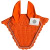Luxury Orange Fly Veil Ear Bonnet | 100+ Designs Top 10 Exclusive Printed Ear Bonnet Fly Veil with Rhinestone