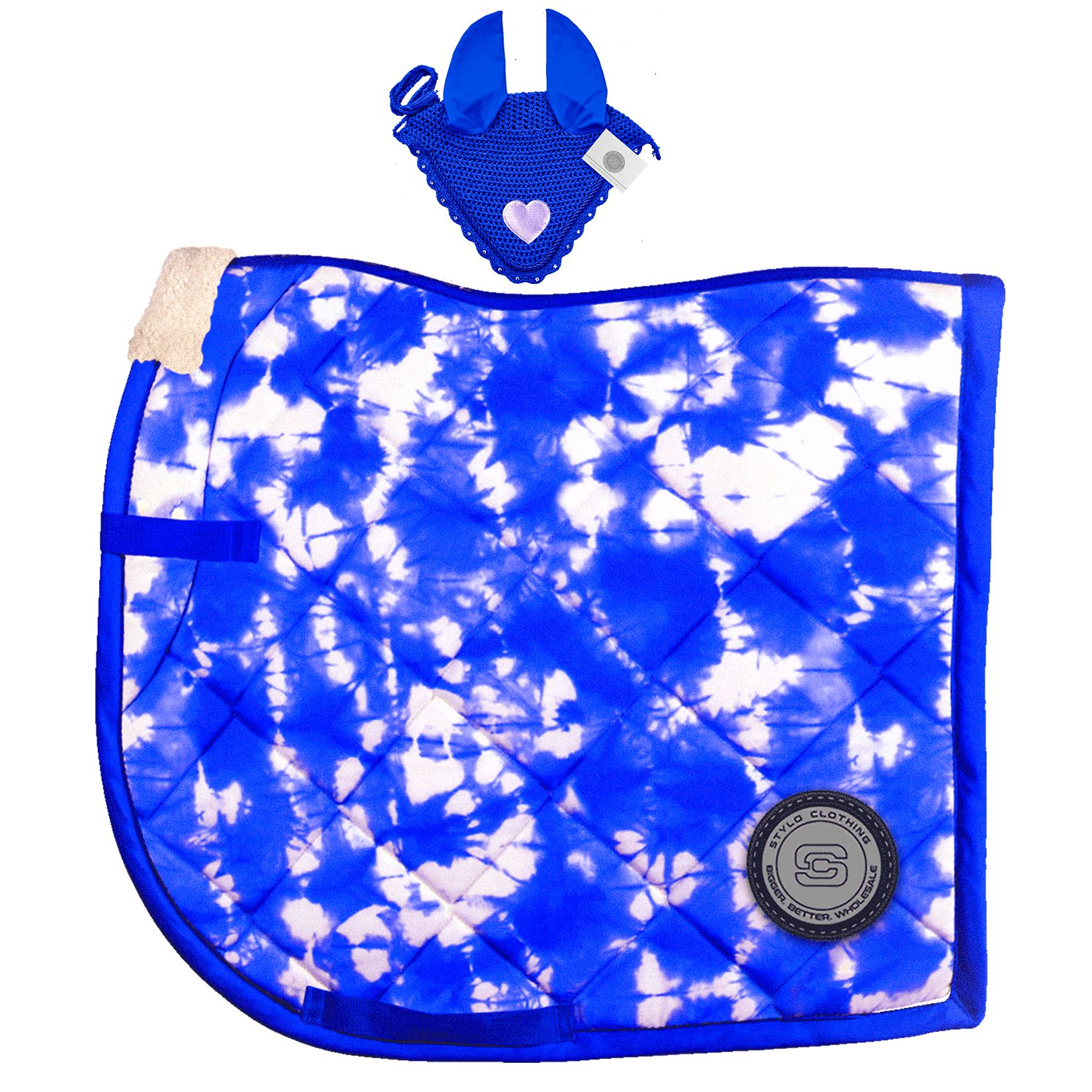 Best 10 Matchy Sets of Tie Dye Saddle Pad and Heart Ear Bonnet Coordinated Saddle Pad and Heart Ear Bonnet Set for Equestrians