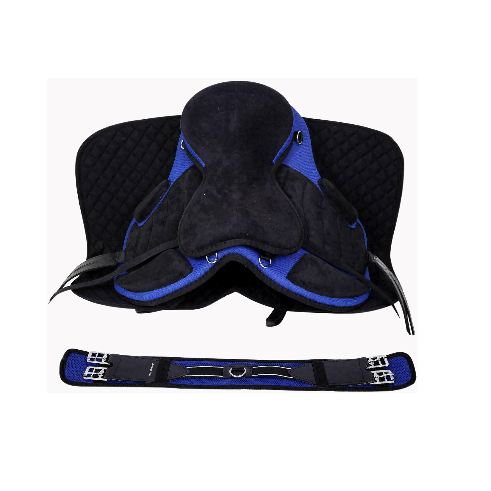 High-quality, trendy synthetic Freemax English saddle with treeless design, providing comfort and stability, available in wholesale quantities.