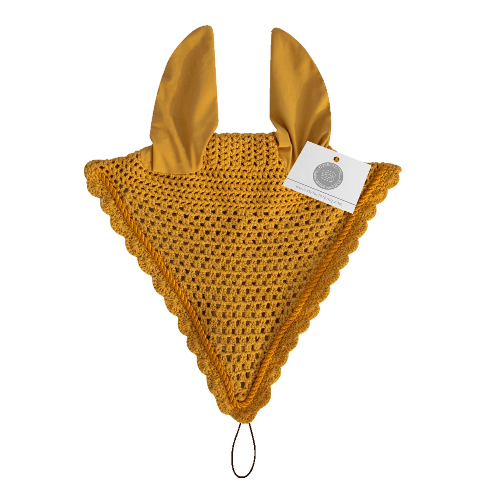 Bold Mustard Trendy Ear Bonnet - Perfect Fit & Style Mustard trendy ear bonnet for a modern look in horses
