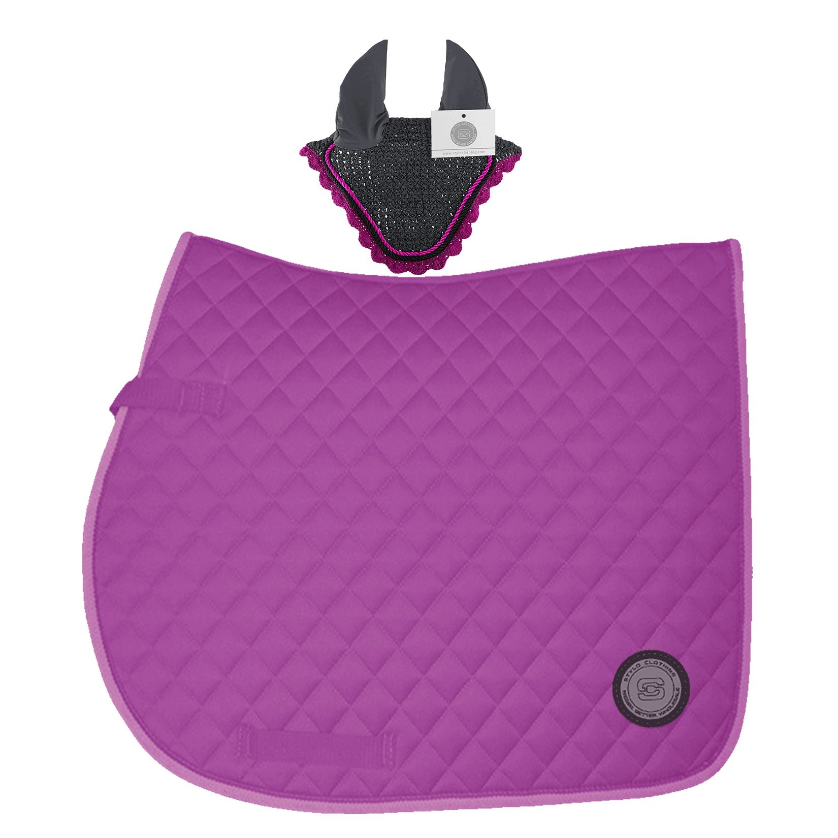 combinational-horse-matching-set-with-ear-bonnet-and-cotton-saddle-pad-wholesale. Customizable Cotton Matching Set with Ear Bonnet and Cotton Saddle Pad, Wholesale Available for Retailers