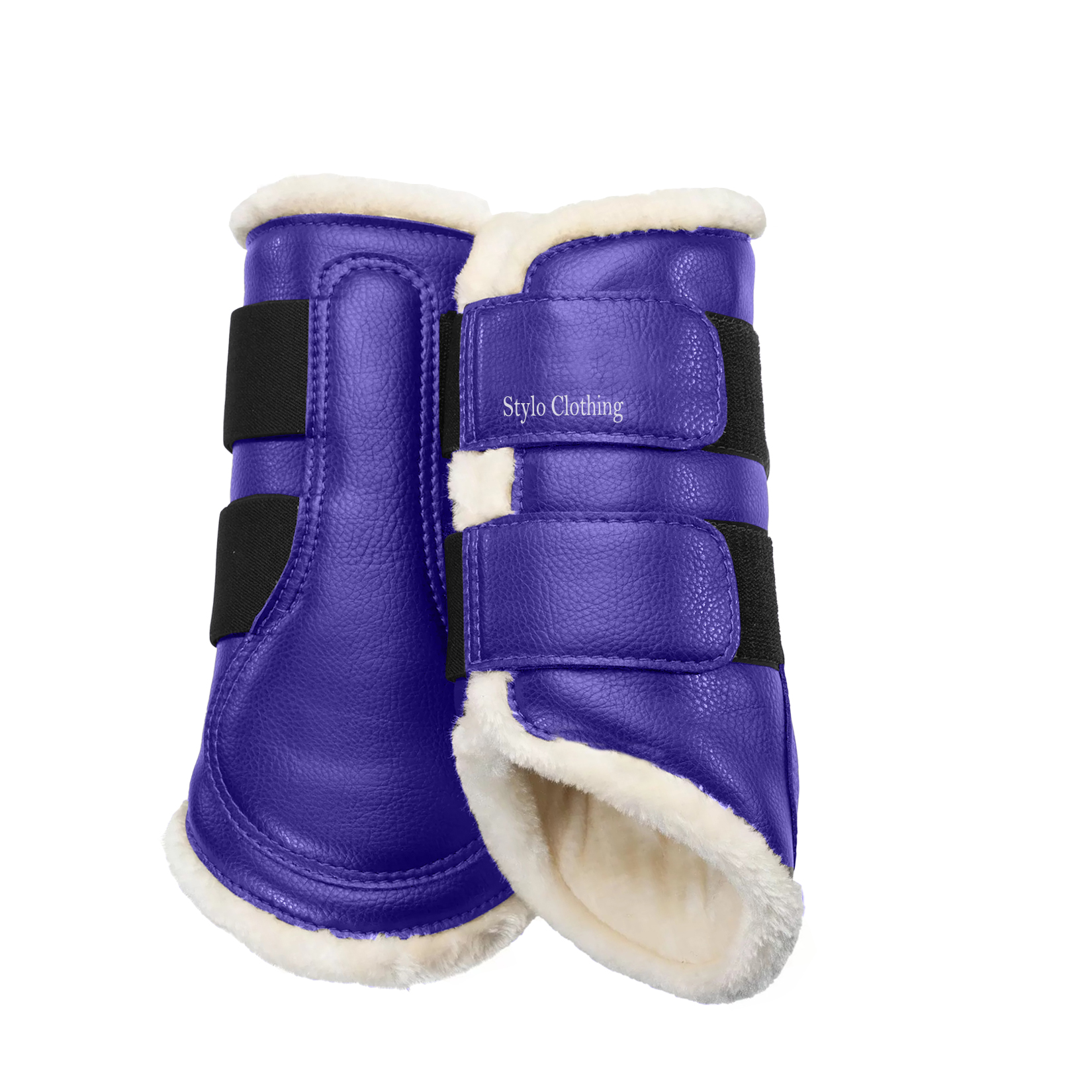 Custom-made Stylish Horse Boots with Faux Fur for equestrian training wholesale.