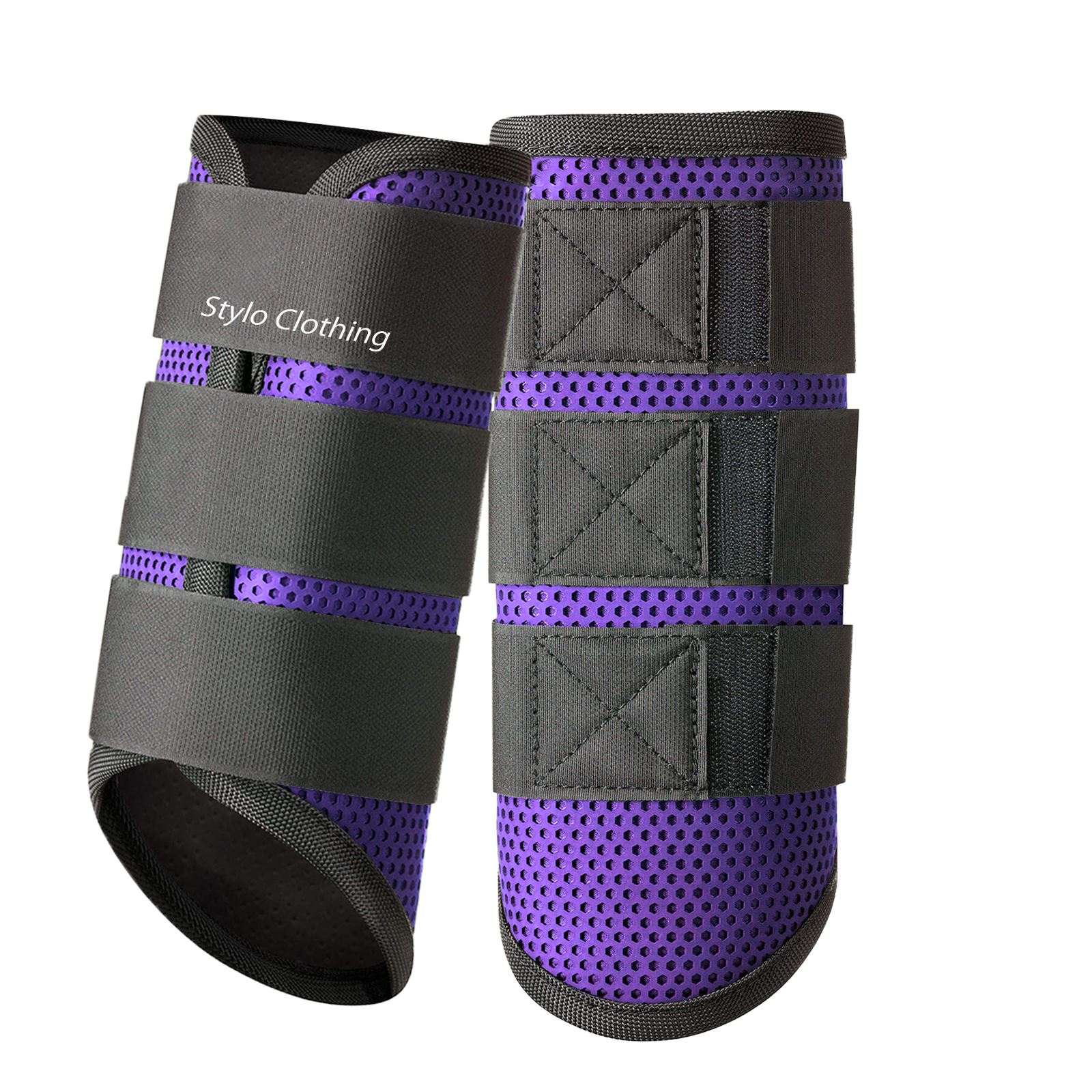 Top Selling Riders Dream Brushing Boots with strong mesh for breathability, custom-made for horse leg protection, available wholesale from Stylo Clothing.