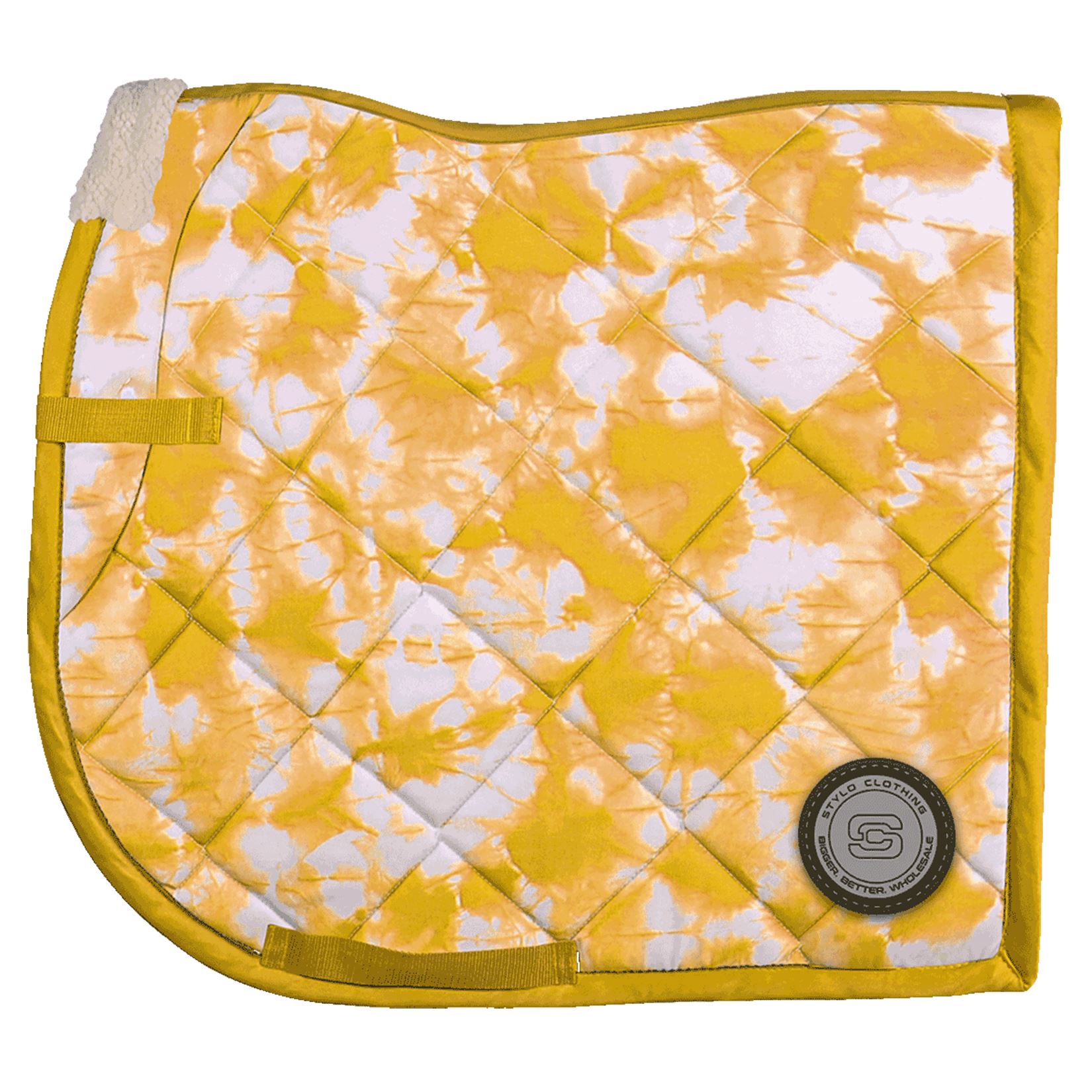 custom-Anatomic-fit-saddle-pad-tie-dye "Wholesale Anatomic Saddle Pad – two-tone design with tie-dye effect, offering superior fit for equestrian equipment"