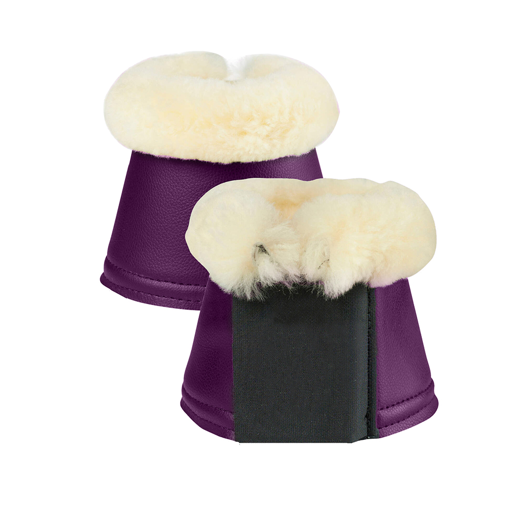 High-end bell boots featuring fleece faux fur lining, available for wholesale and customization, horse tack by Stylo Clothing