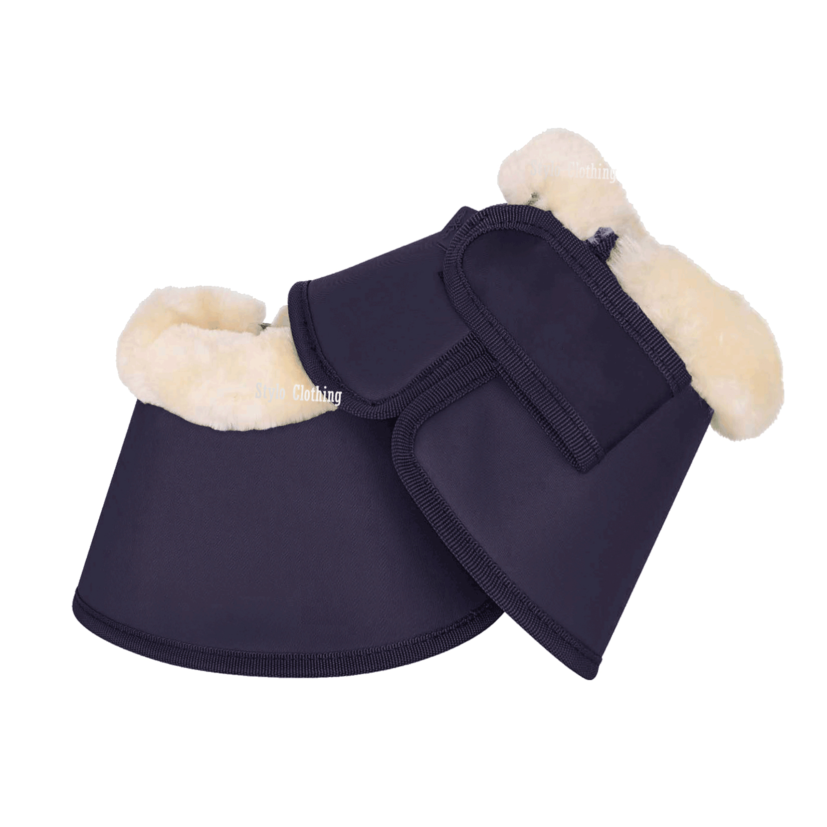 Faux Fur Bell Boots by Stylo Clothing combine durable PU material with soft faux fur Best Selling Custom Made Faux Fur Bell Boots with a durable PU top, ideal for wholesale equestrian tack and accessories.