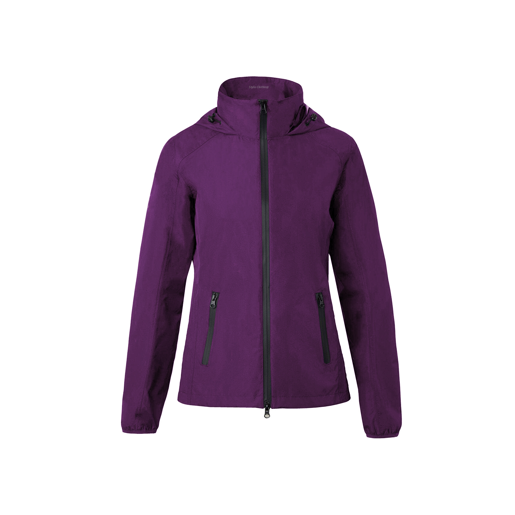 Hot-selling-zipper-Rain-jacket-waterproof-women-riding-horse-wear "Durable and Stylish Waterproof Zipper Rain Jacket for Women with 2 Pockets, Available from Wholesale Manufacturer - Waterproof Rider Wear