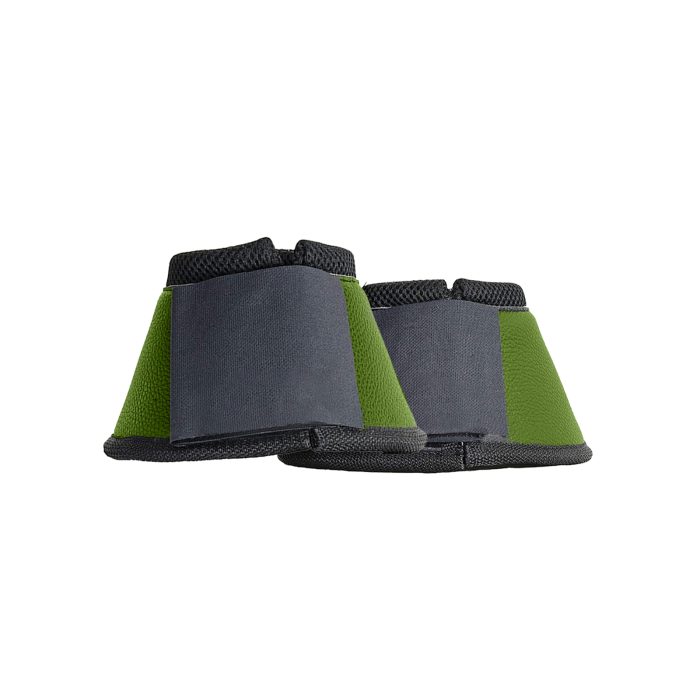 Neoprene bell boots with a leather-look outer shell, offering optimal protection for equestrian activities.