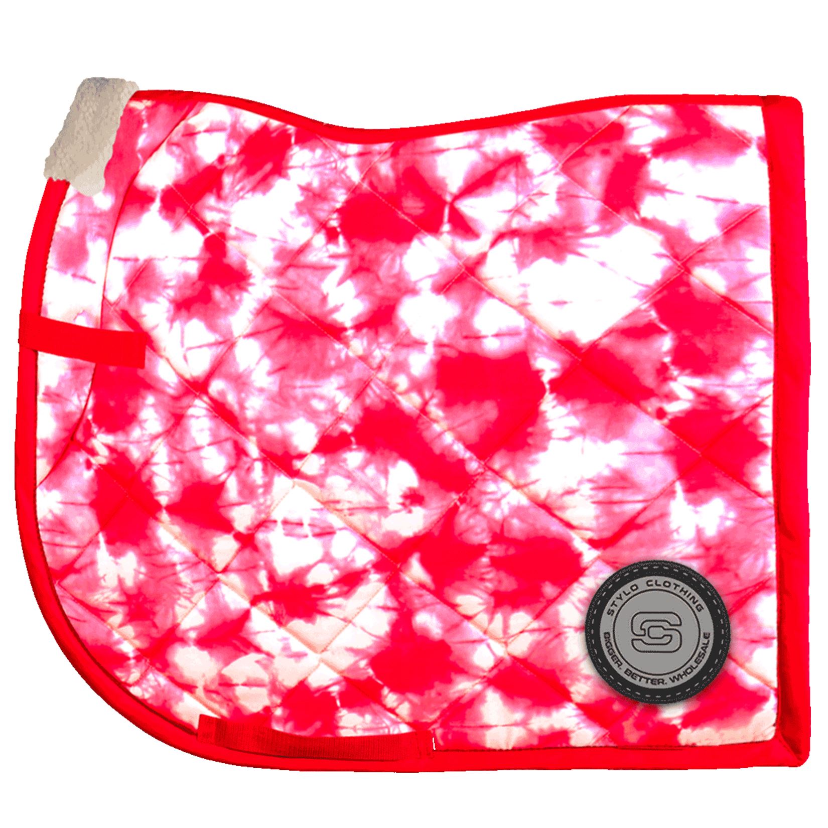 tie-dye-saddle-pad-anatomic-fit-durable-equestrian-fashion-horse-riding "Anatomic Saddle Pad in Wholesale – customized fit with tie-dye effect, ideal for horse riding gear and equestrian supplies"