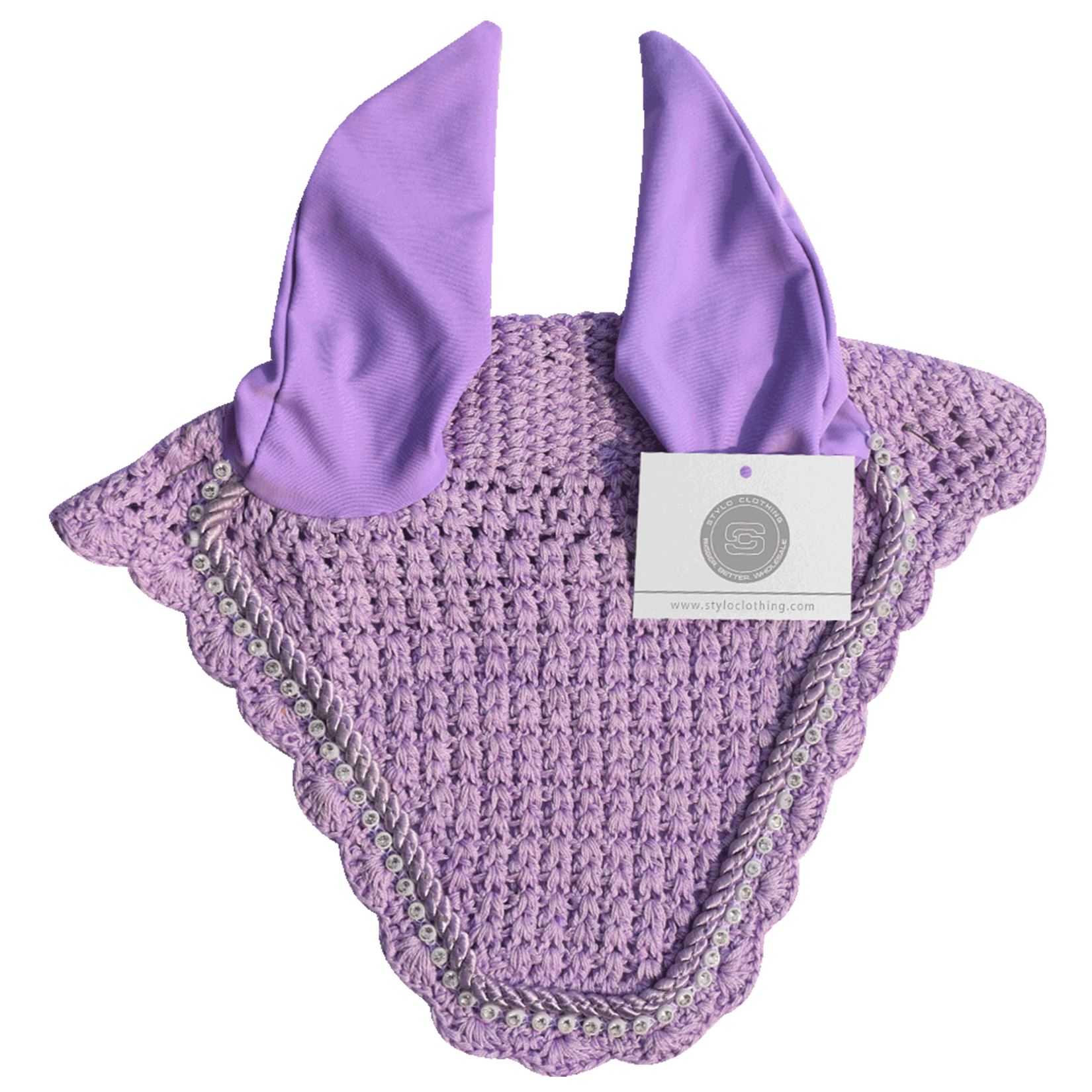 Lavender best ear bonnet with a chic design for horses