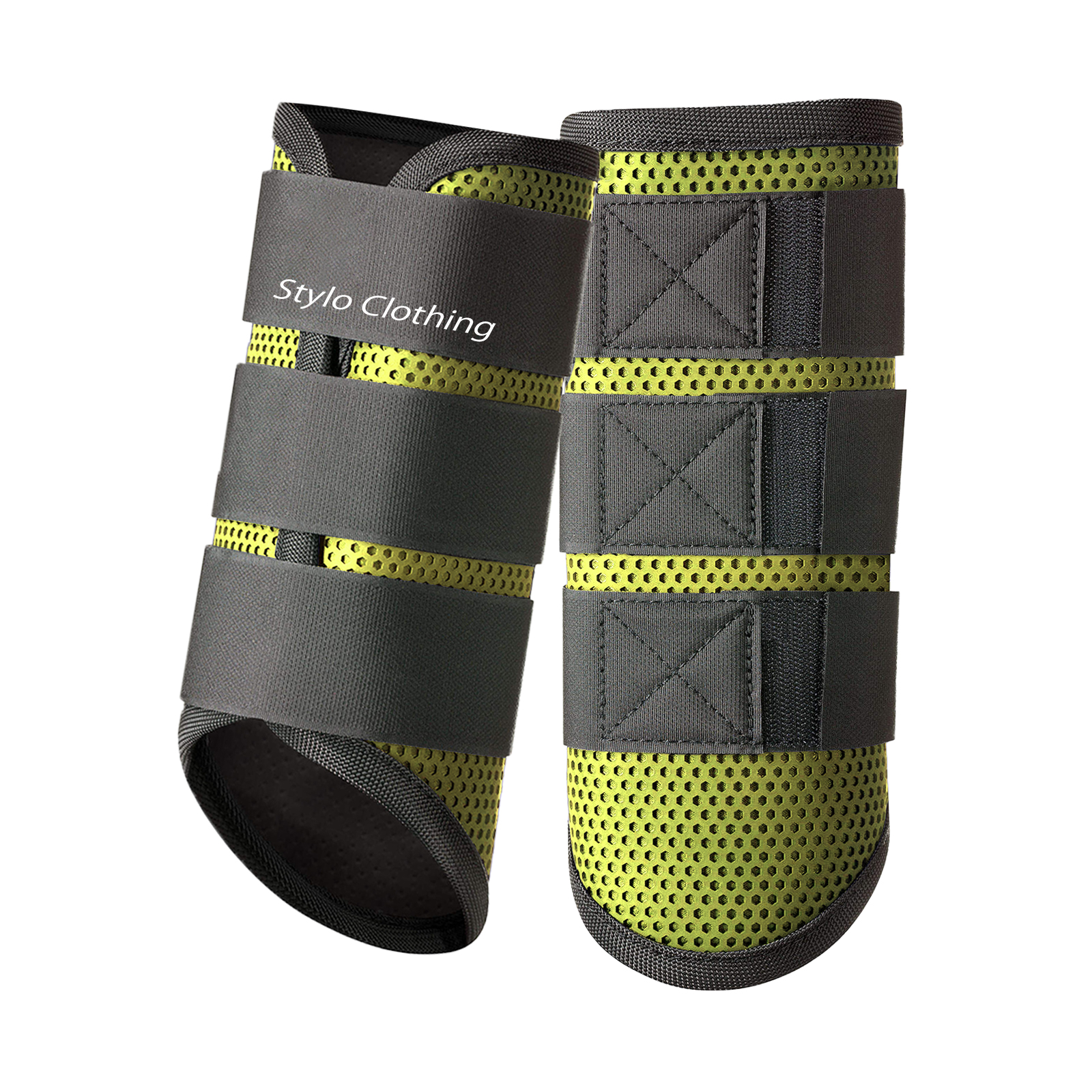 Riders Dream Brushing Boots with strong mesh design, perfect for keeping legs cool while offering protection during riding, available in bulk.