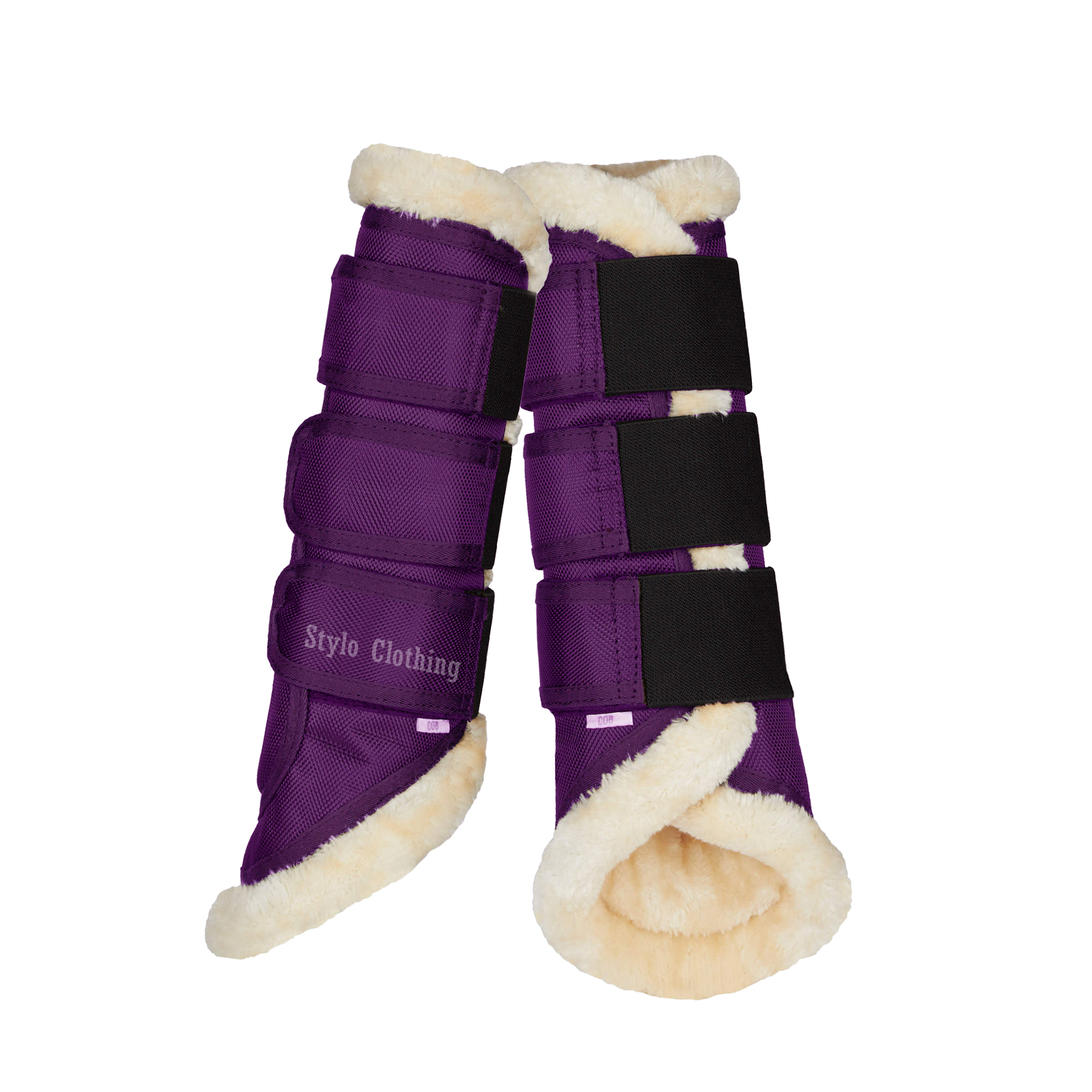 best-fit-leg-protection-horse-boots-training-gear Custom Made Trendy Brushing Boot with faux fur for a stylish, comfortable fit and optimal horse leg protection.