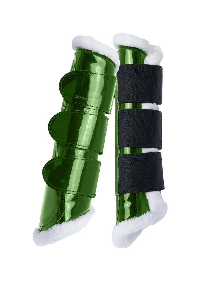 Glamorous Horse Sports Brushing Boots designed for optimal leg protection during rides, available wholesale by Stylo Clothing.