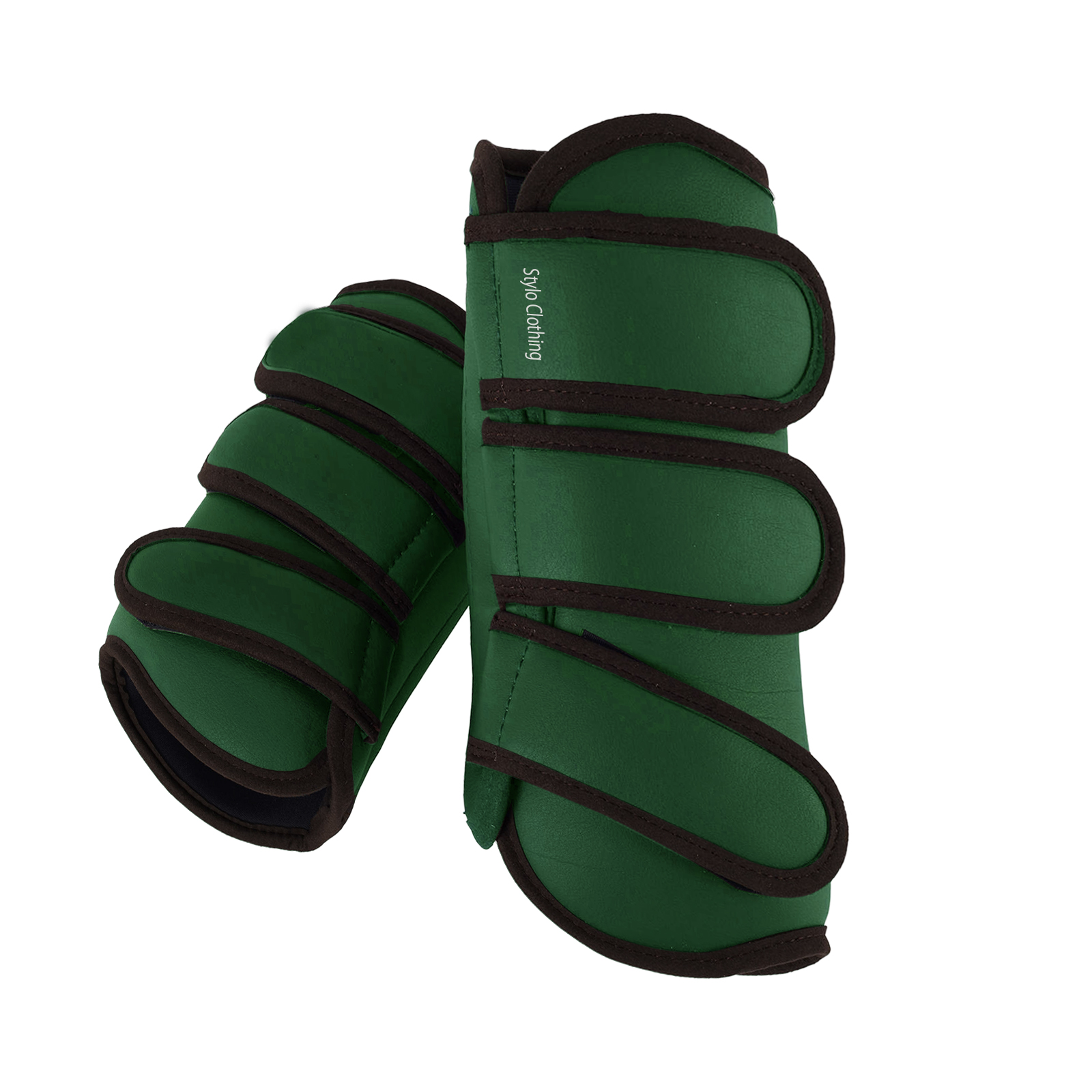Durable Brushing Boots designed for optimal leg protection, custom-made horse boots for training, available wholesale from Stylo Clothing.