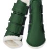 Super Soft Brushing Boots with Smooth Faux Fur Stylish and durable brushing boots featuring smooth faux fur, ideal for equestrian training, from Stylo Clothing's wholesale collection.