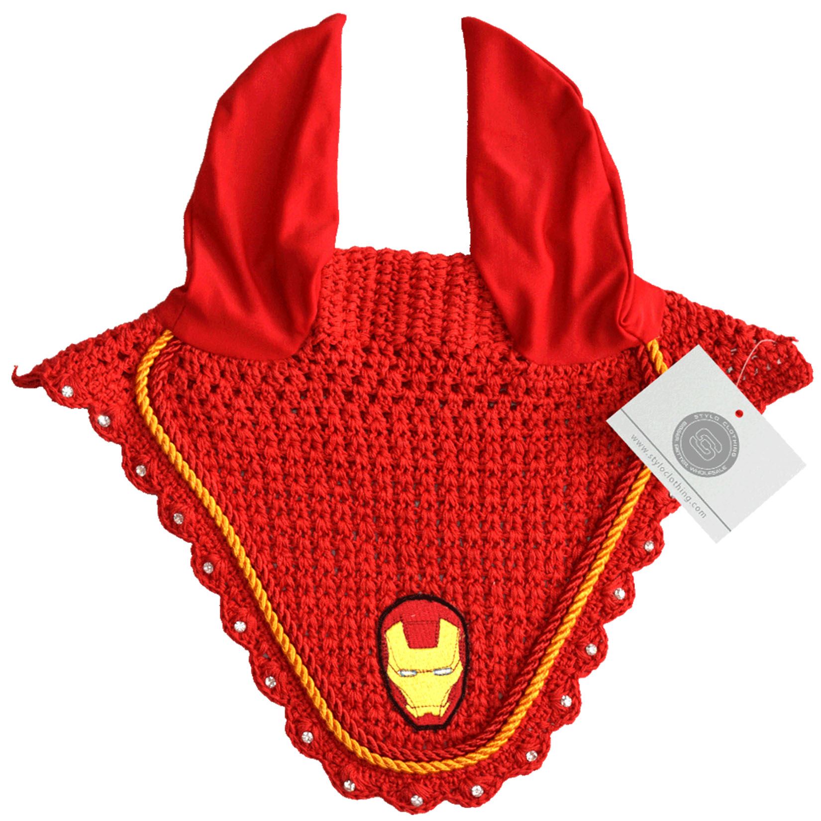 Ear Bonnet | Top 5 Super Hero Ear Bonnet Hero Logo Reddish ear bonnet combining bold design with fly protection.