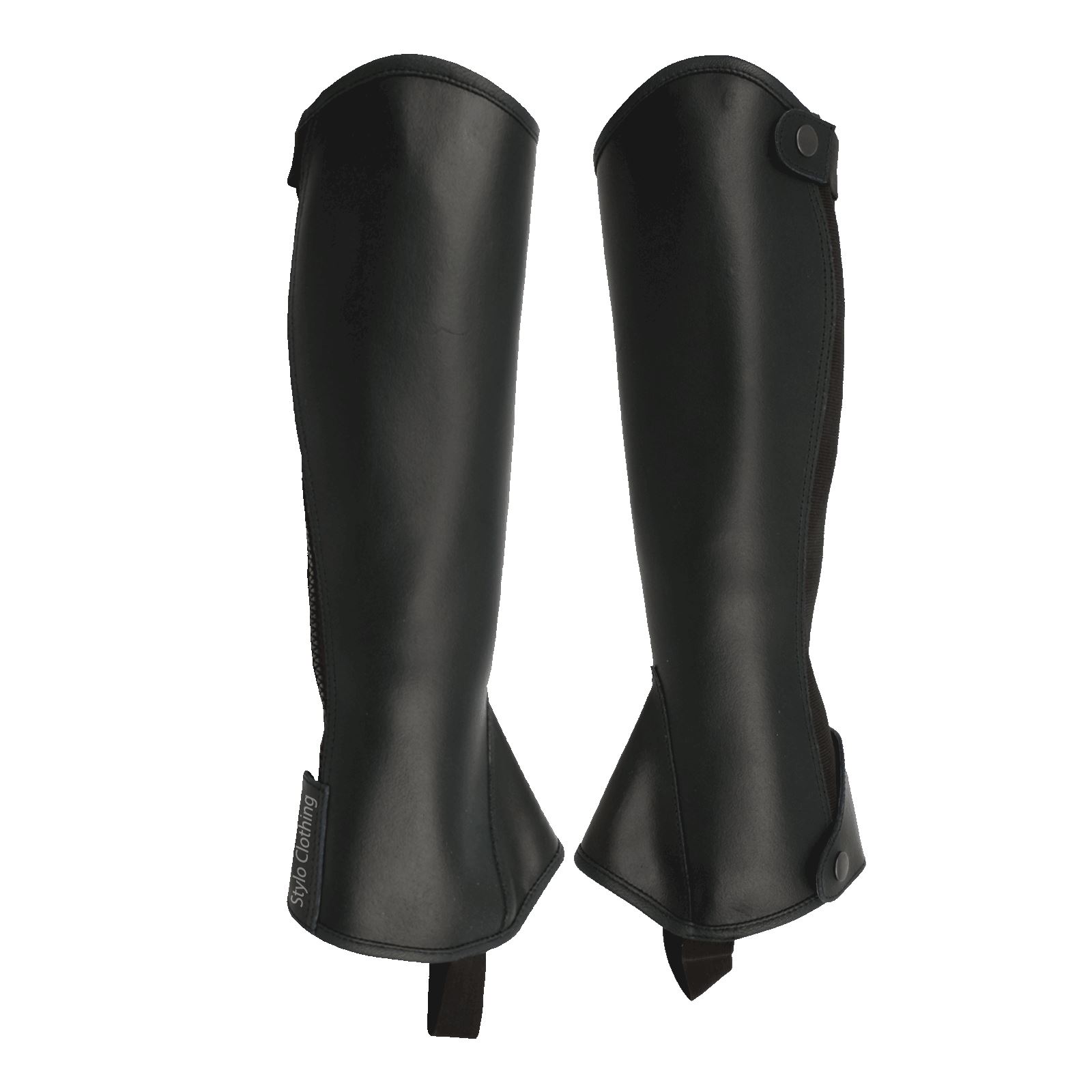 Best-fit-leather-half-chaps-protective-boots-wholesale-horse-riding-gear High-quality trendy half chaps made of leather, ideal for horse riding, available at Stylo Clothing