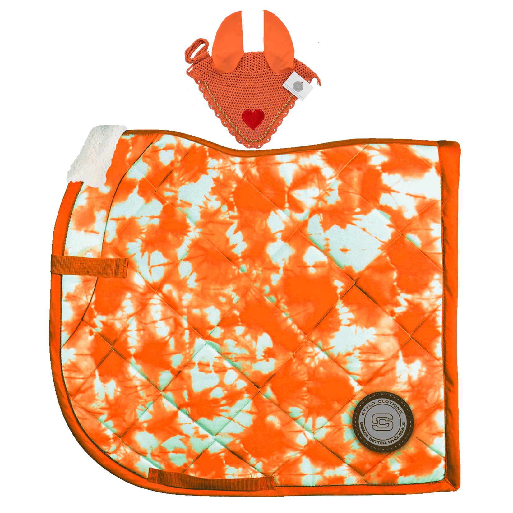 Best 10 Matchy Sets of Tie Dye Saddle Pad and Heart Ear Bonnet Elegant Matchy Saddle Pad and Heart Ear Bonnet Combo