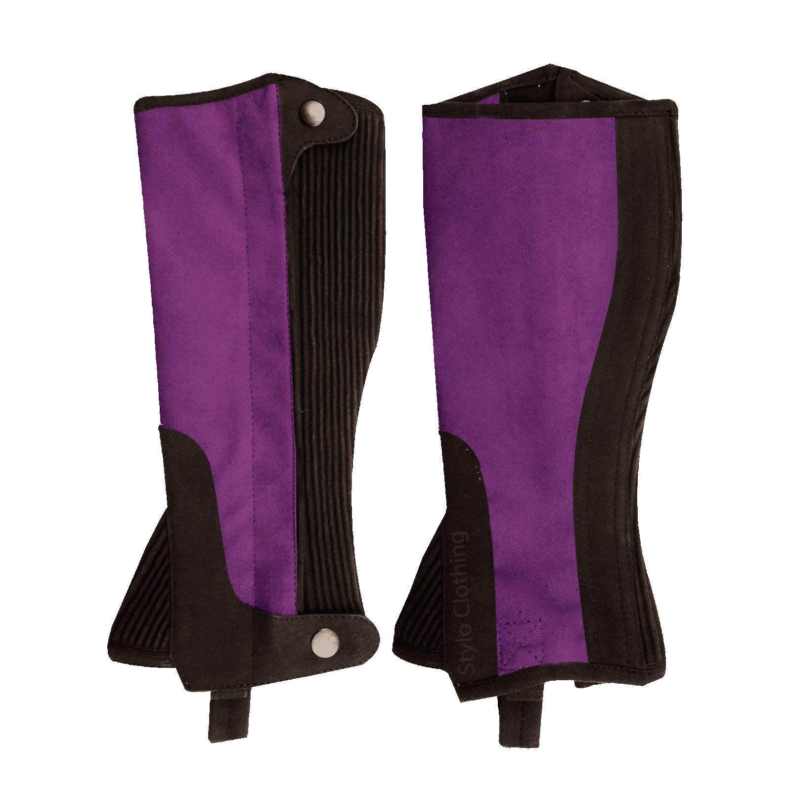 Premium Top Rated half chaps amara suede for leg protection, crafted from Amara with easy button, from Stylo Clothing