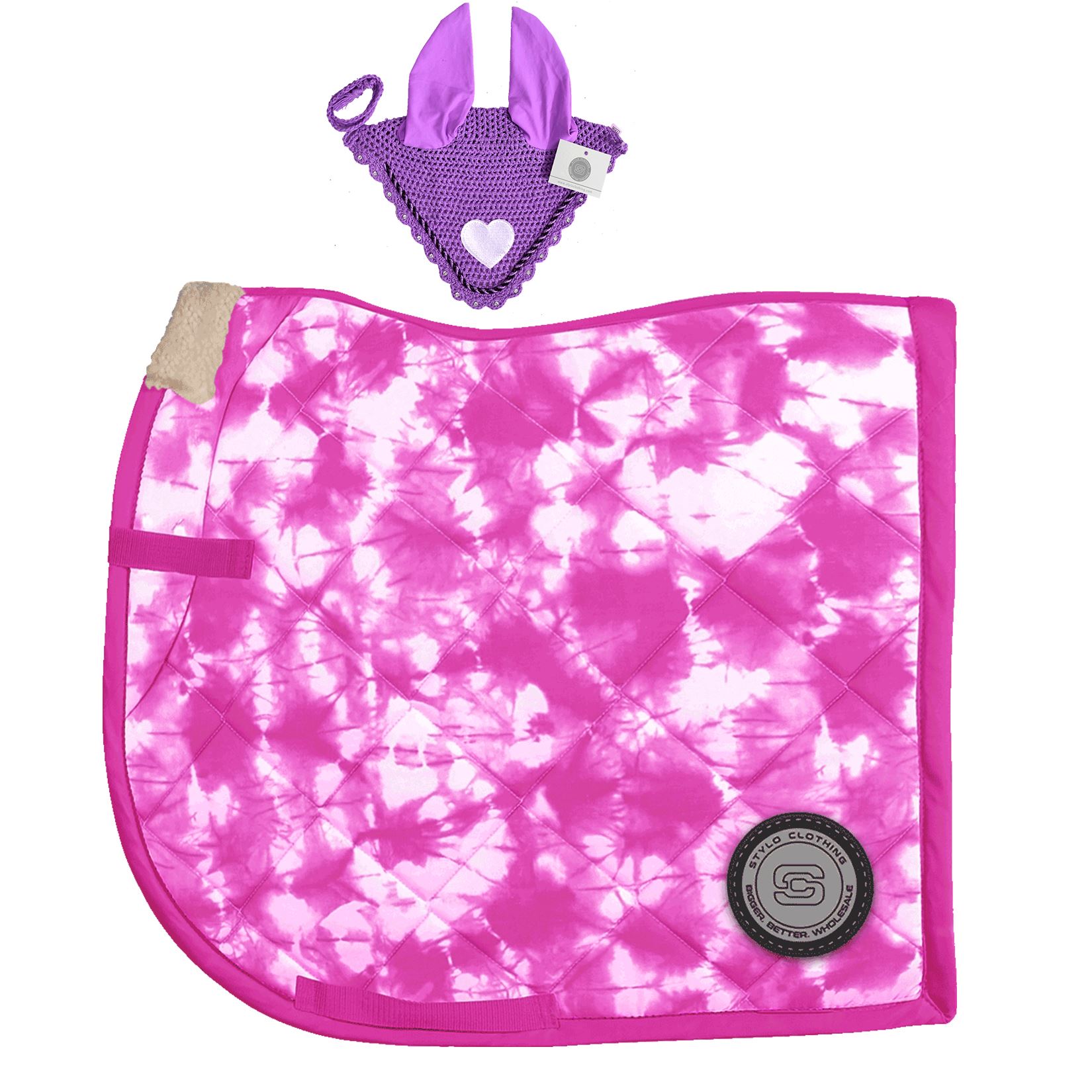 Best 10 Matchy Sets of Tie Dye Saddle Pad and Heart Ear Bonnet Equestrian Matchy Set: Saddle Pad and Heart Ear Bonnet