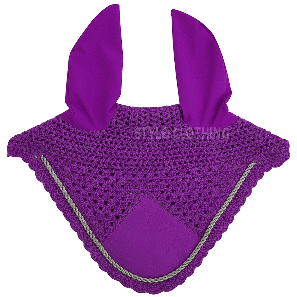 Lightweight Ear Bonnet in Violet - Scalloped Edge Best Lightweight Ear Bonnet with Scalloped Edge - 10+ Sizes
