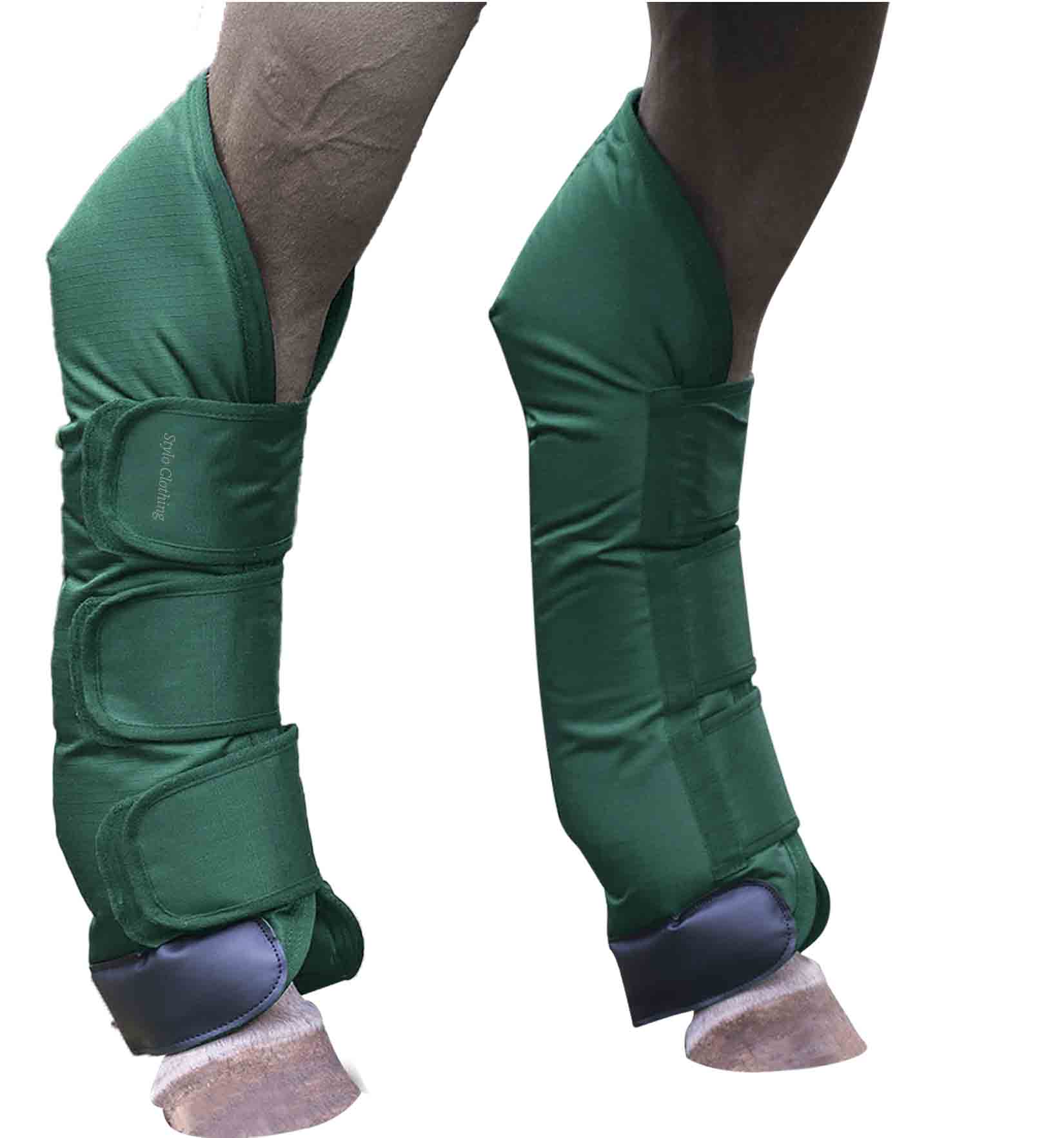 High-performance horse protective boots, featuring heavy-duty materials and modern design, manufactured by Stylo Clothing.