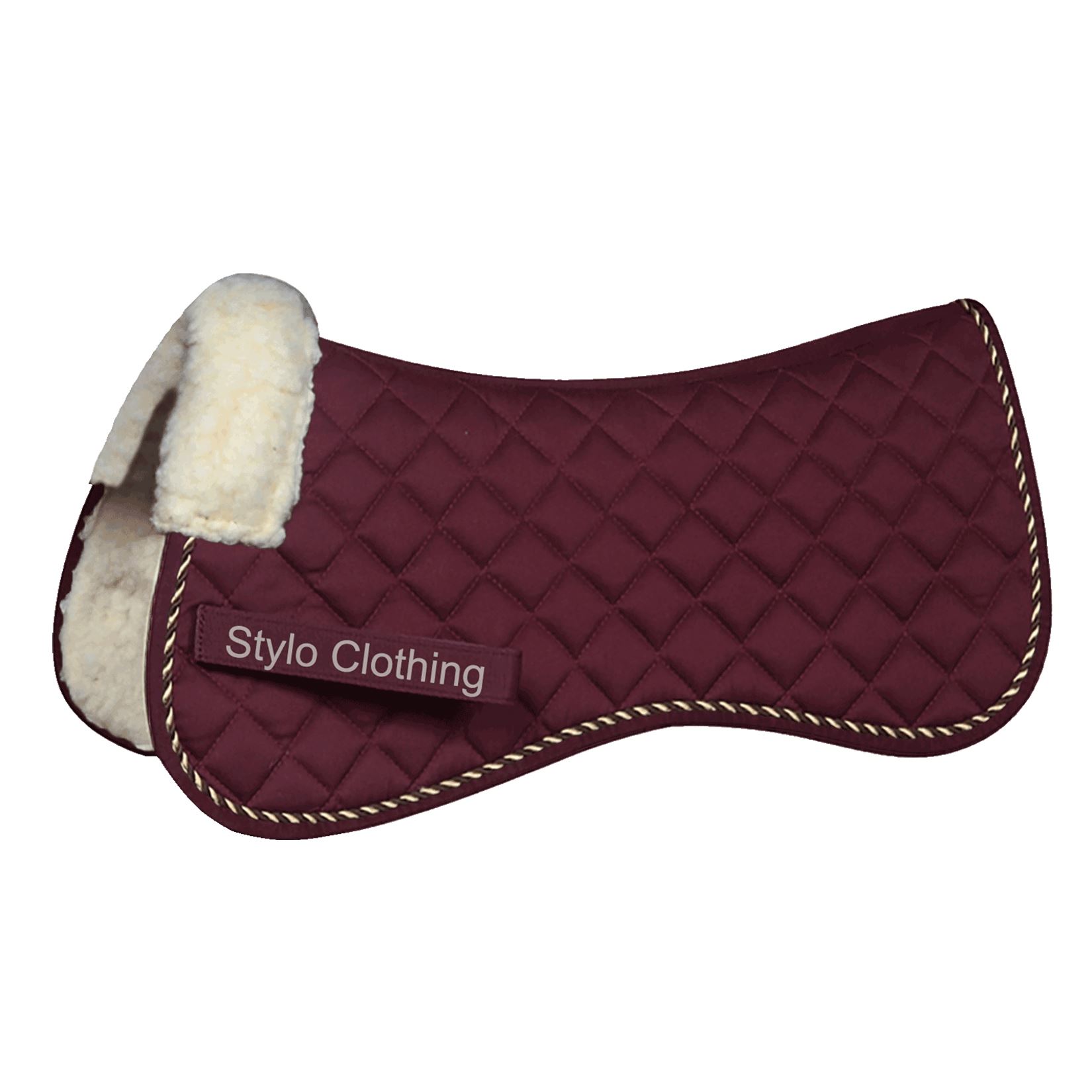 "Wholesale all purpose half saddle pad with faux fur lining, perfect for versatile use in horse tack - Stylo Clothing"
