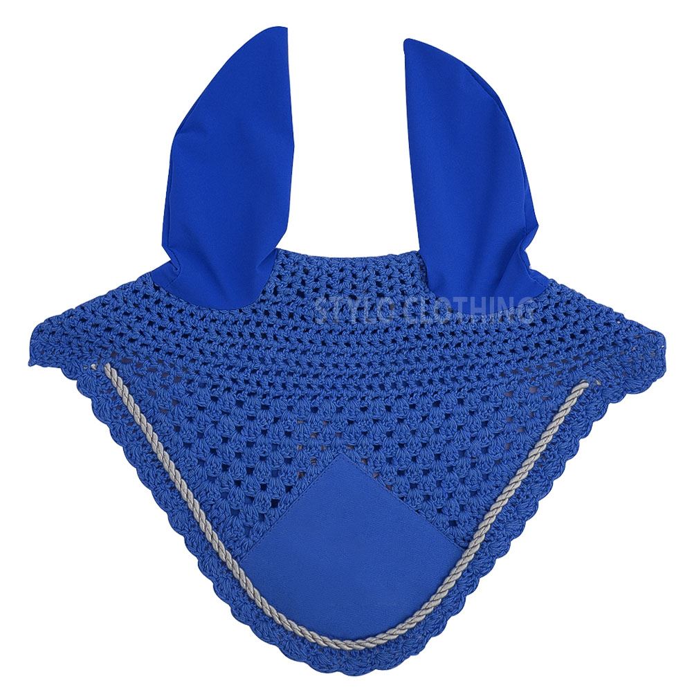 Best Matching Fly Veils in Blue - Classic Equestrian Style Classic blue fly veils for horse ear bonnets