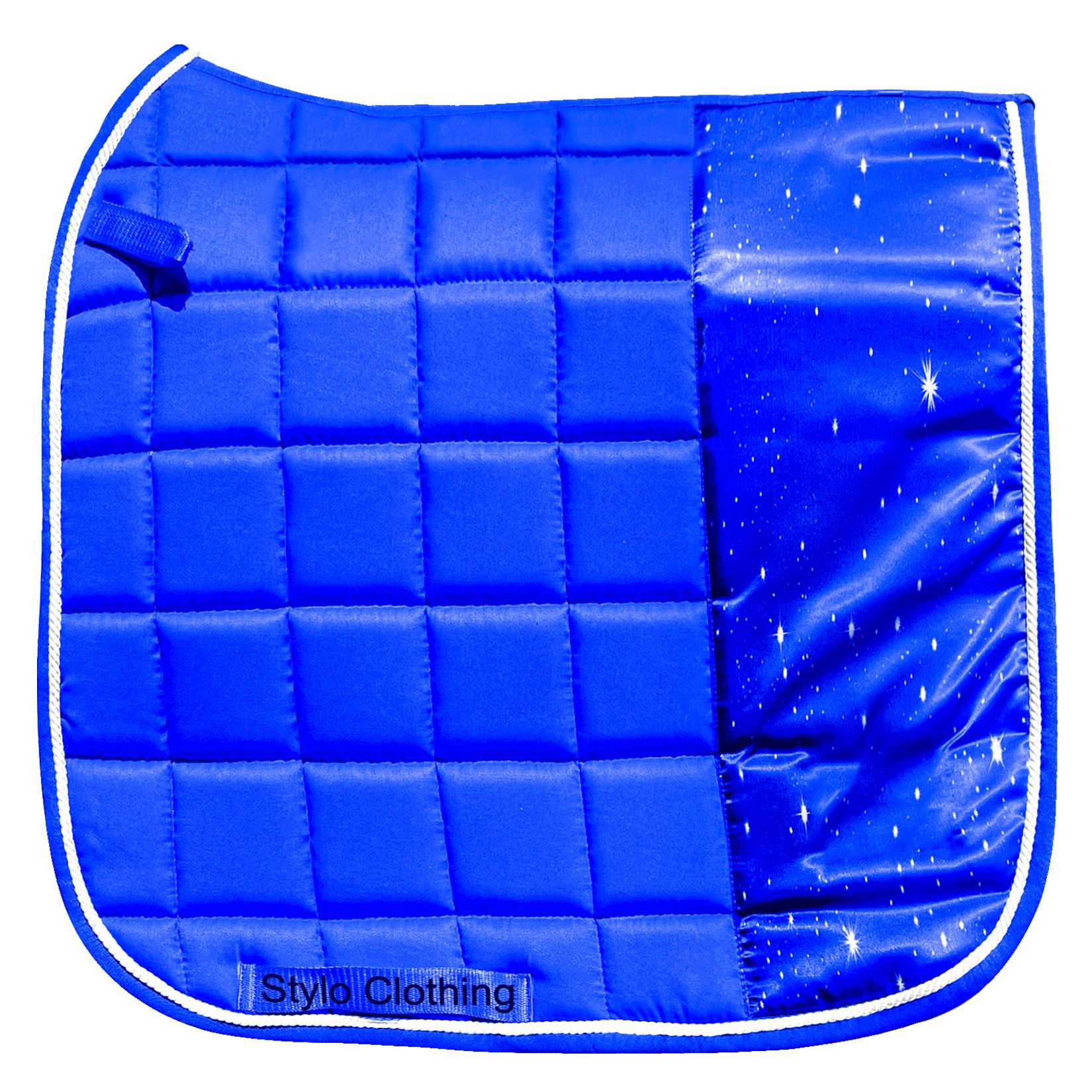 Wholesale-cotton-Dressage-saddle-pad-Wave-quilt-Custom-made-riding-horse-tack "High-quality dressage saddle pad in 3D print, durable and adjustable with diamond quilt, top horse gear manufacturer Stylo Clothing"