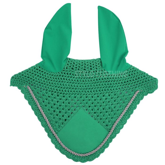 Sea colored lightweight ear bonnet with scalloped design
