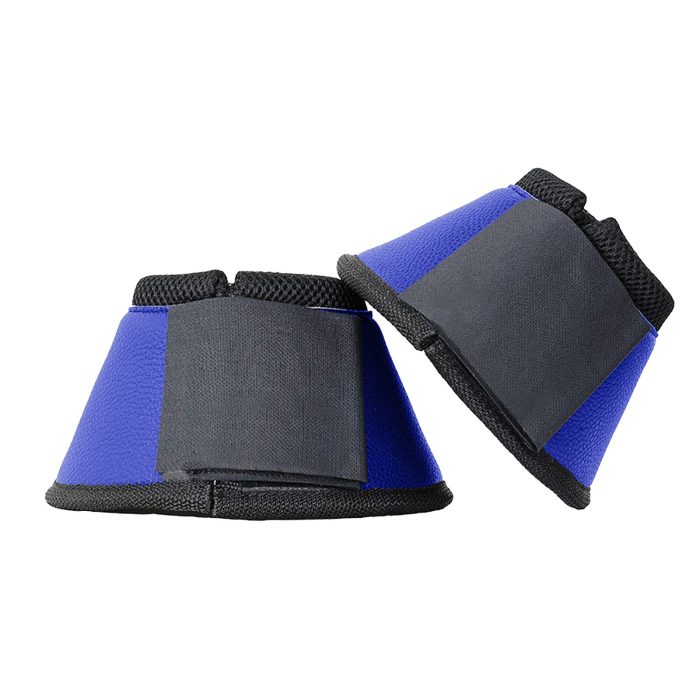 Premium neoprene bell boots with a stylish leather-look shell, customizable for horse protection needs.