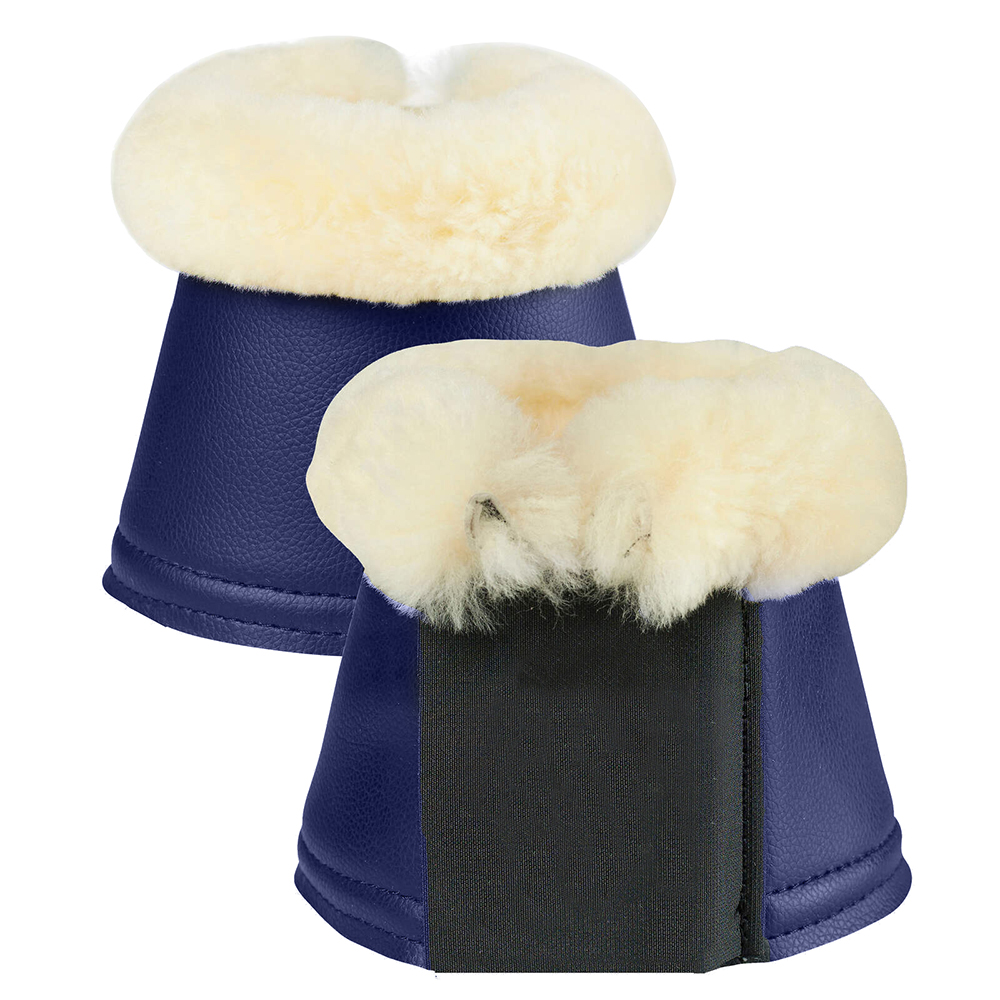 Premium bell boots crafted with faux fur for comfort and safety, custom horse tack by Stylo Clothing